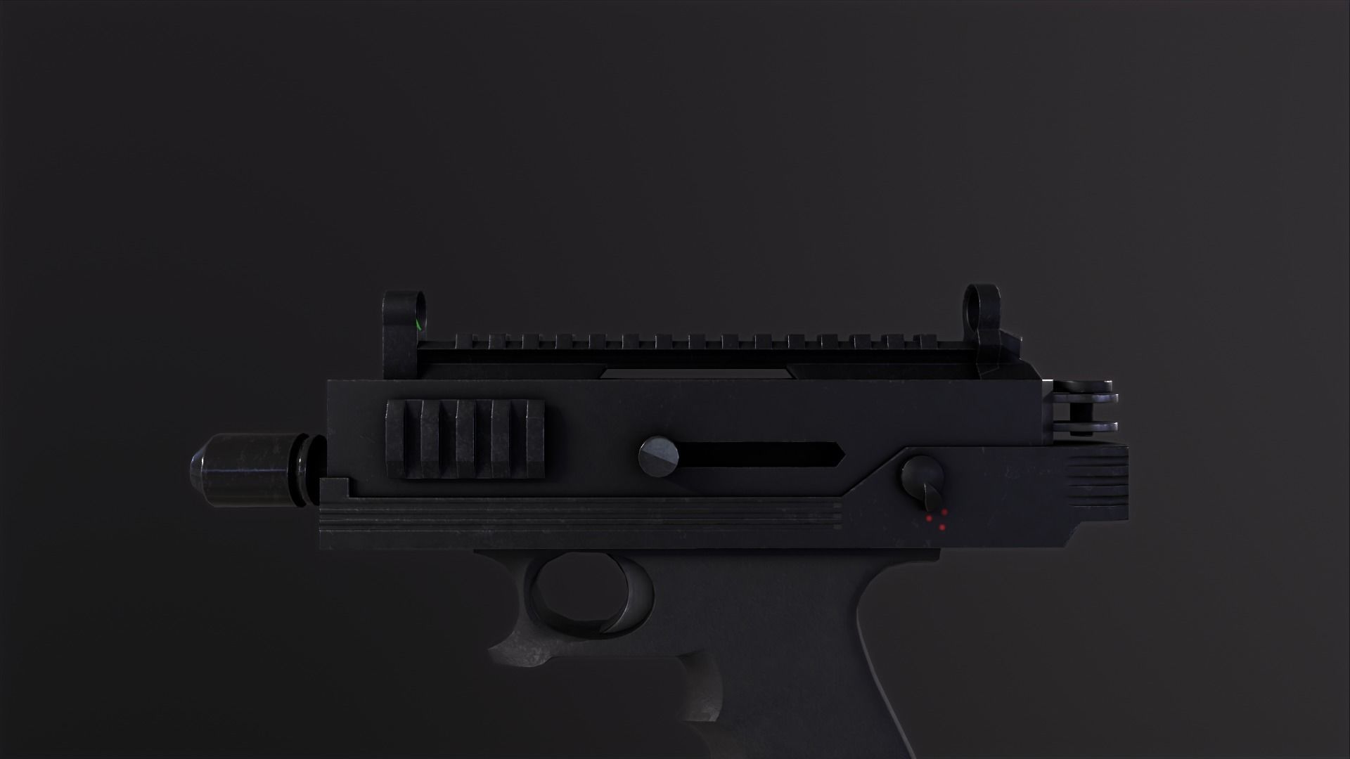 Mini Uzi sub machine gun concept  Low-poly 3D model_5