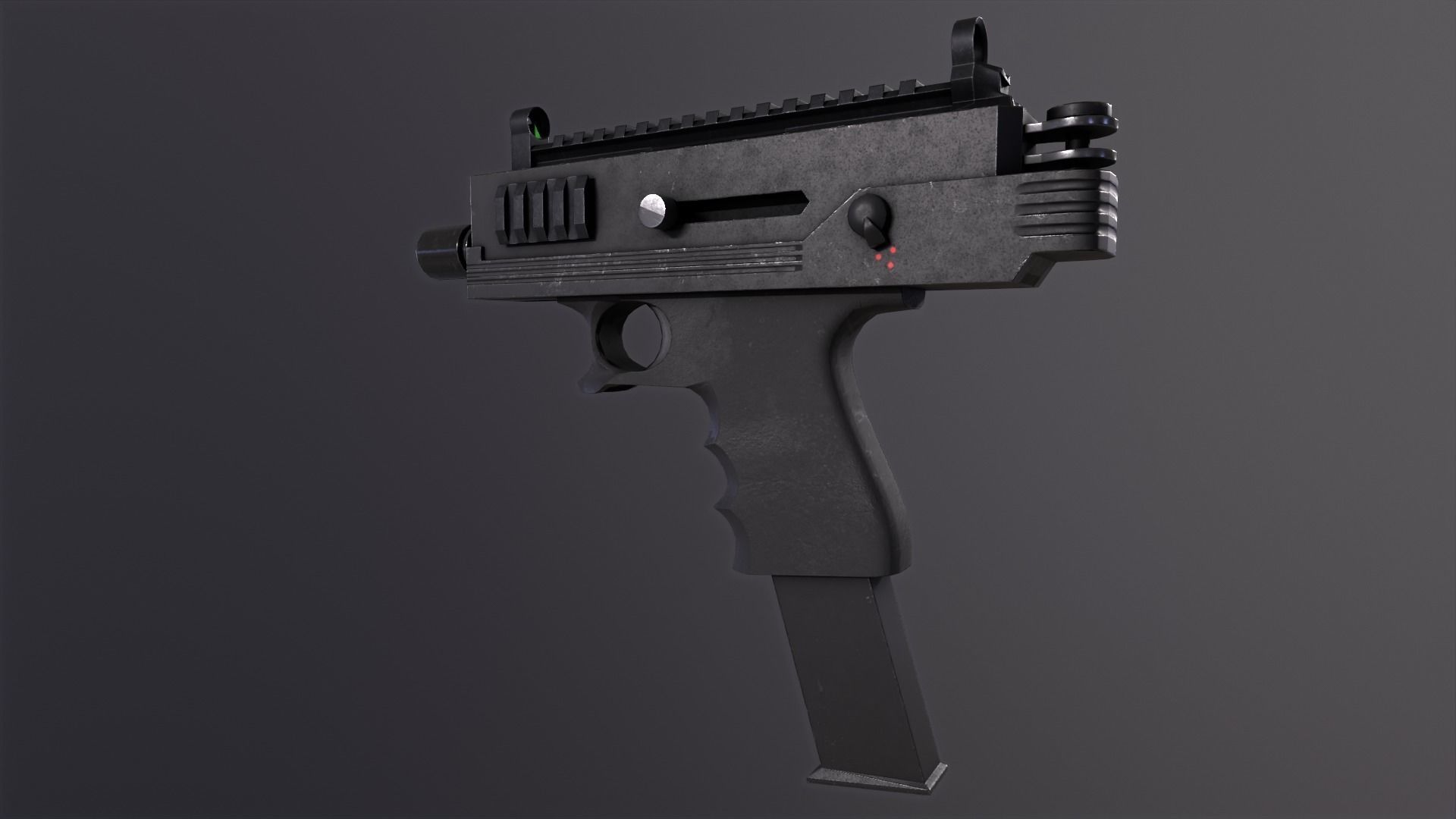 Mini Uzi sub machine gun concept  Low-poly 3D model_6