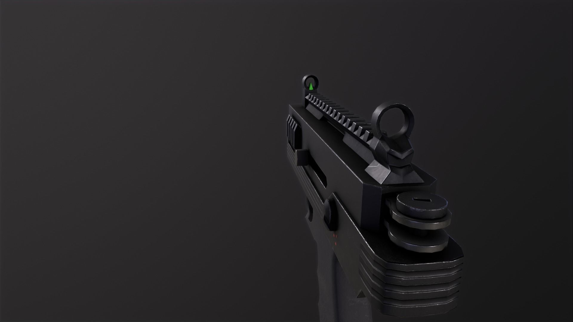 Mini Uzi sub machine gun concept  Low-poly 3D model_3