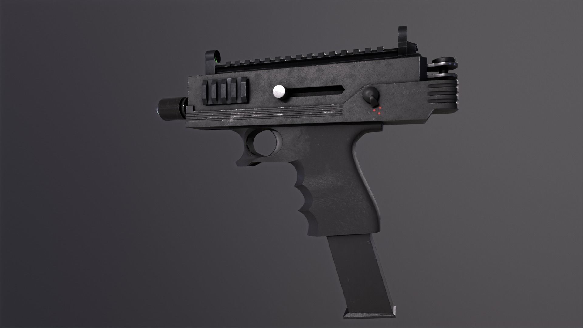 Mini Uzi sub machine gun concept  Low-poly 3D model_7