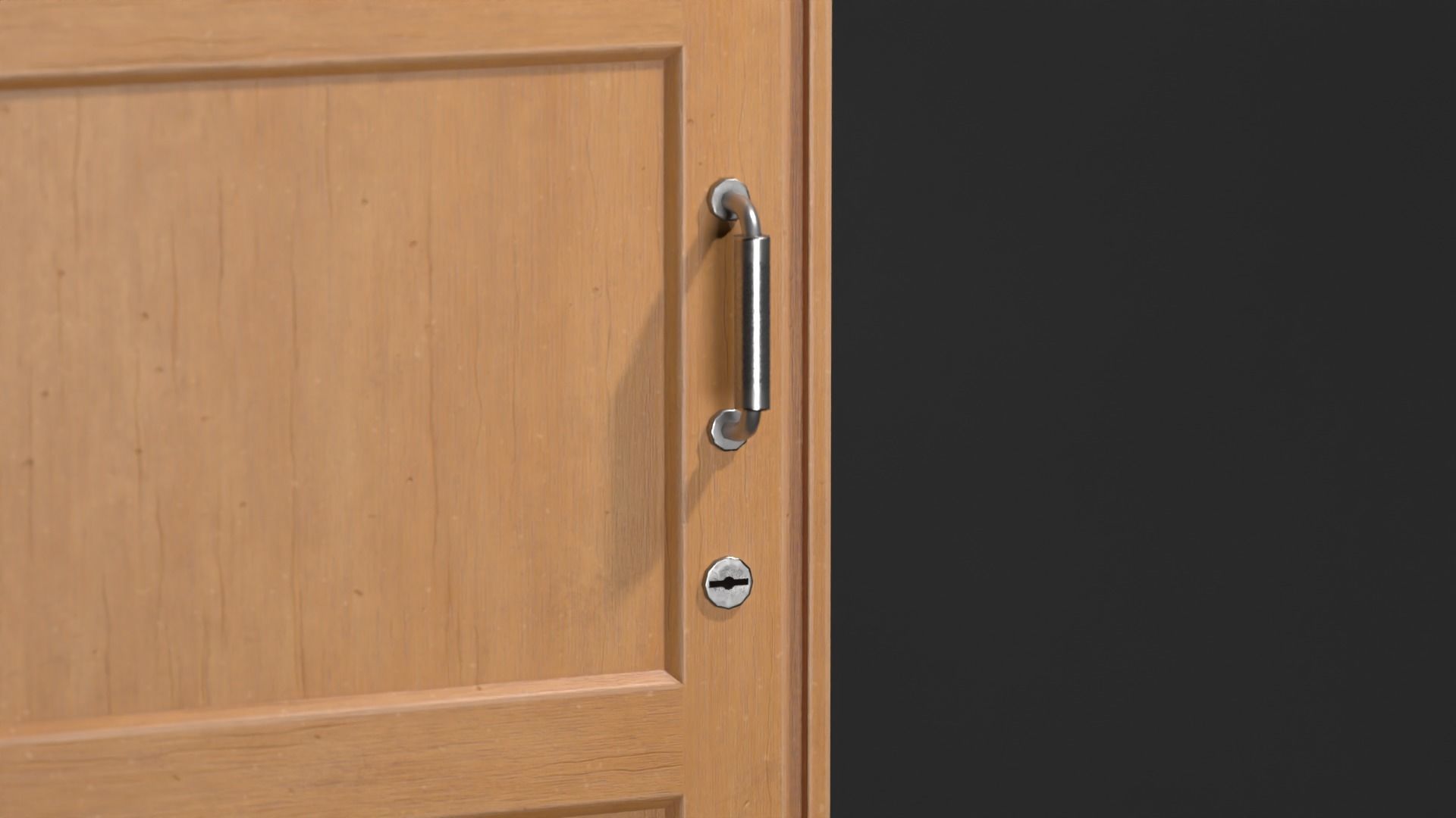 Wooden door Low-poly 3D model_7