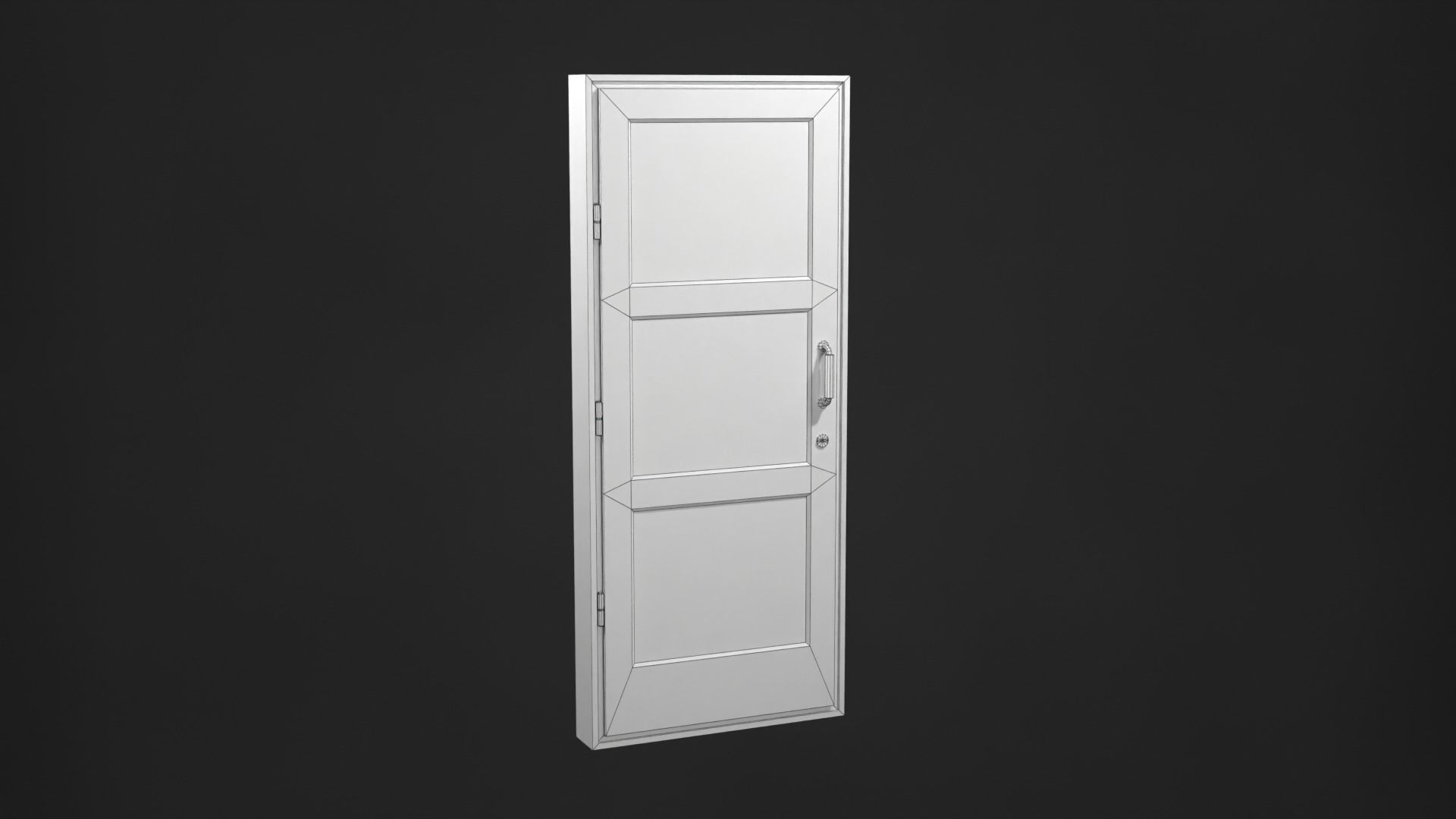 Wooden door Low-poly 3D model_11