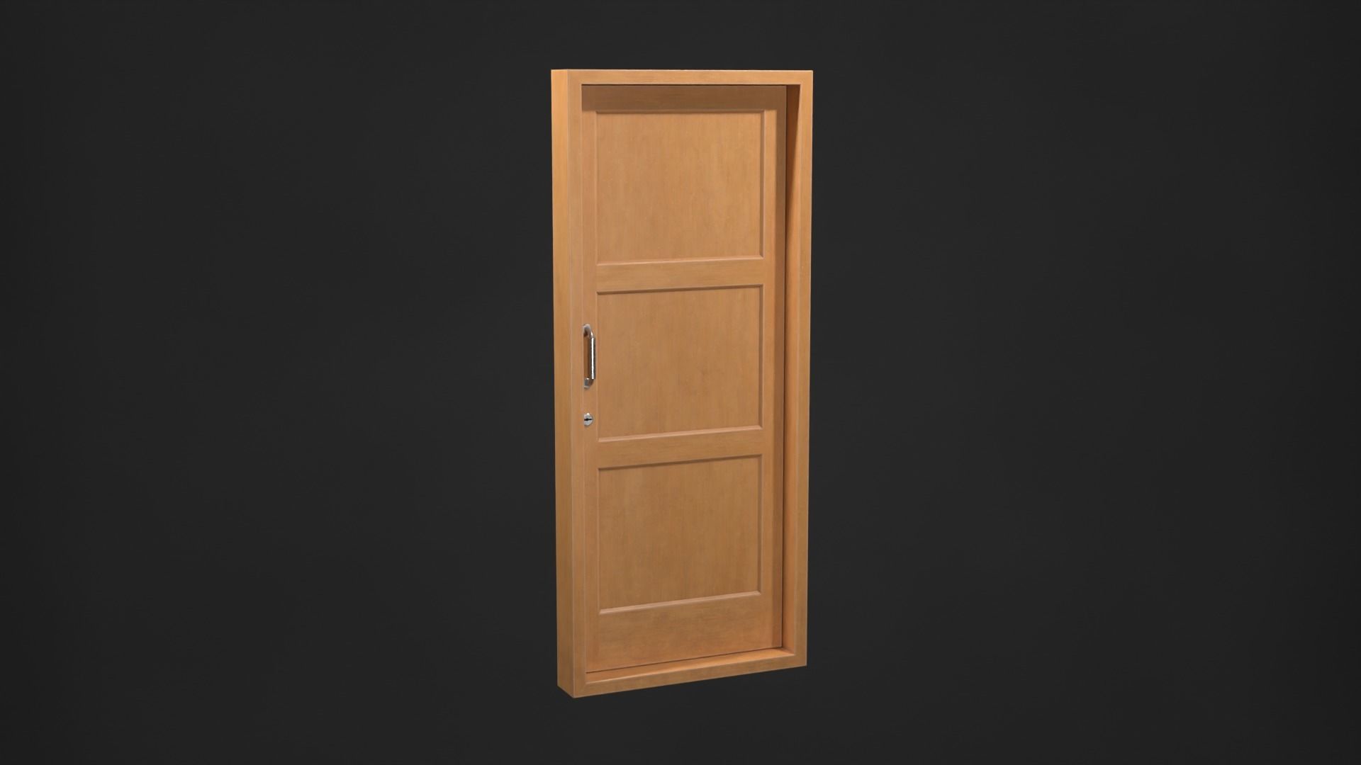 Wooden door Low-poly 3D model_2