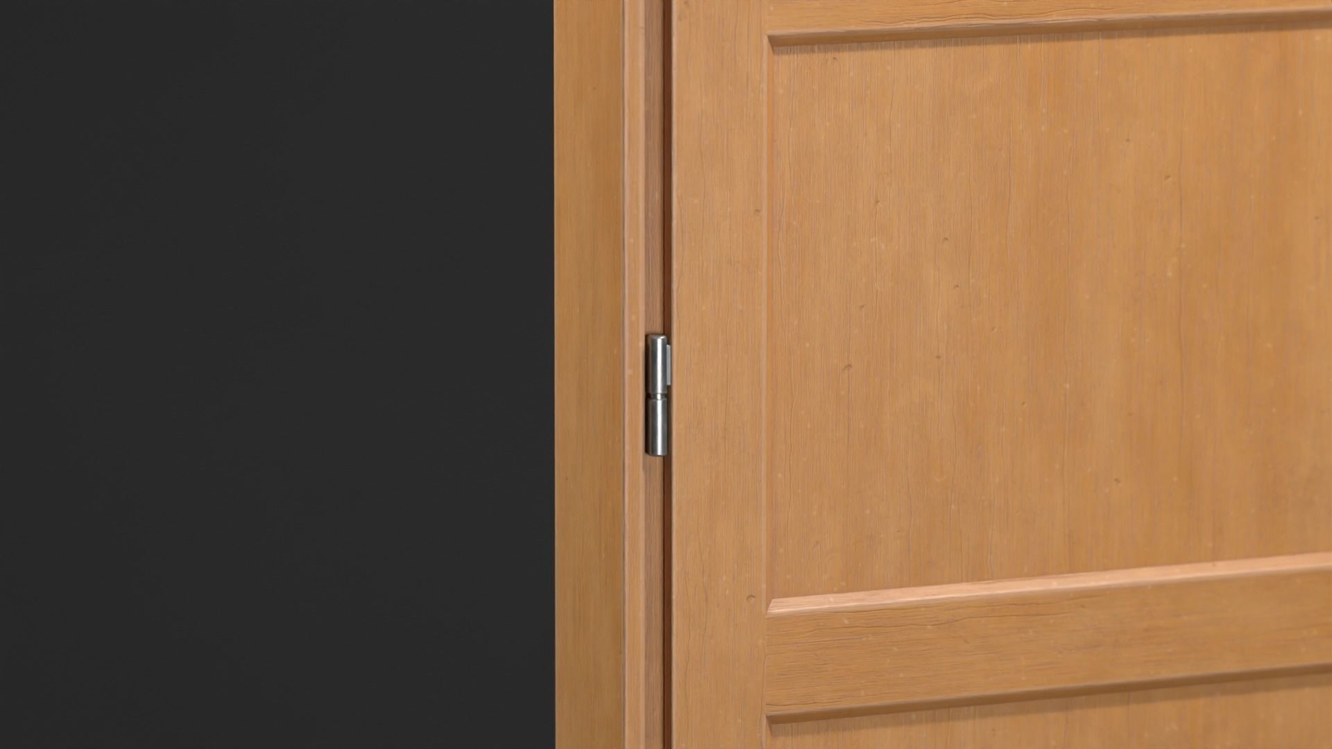 Wooden door Low-poly 3D model_6