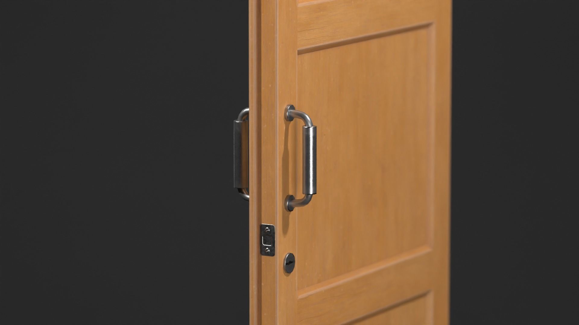 Wooden door Low-poly 3D model_5