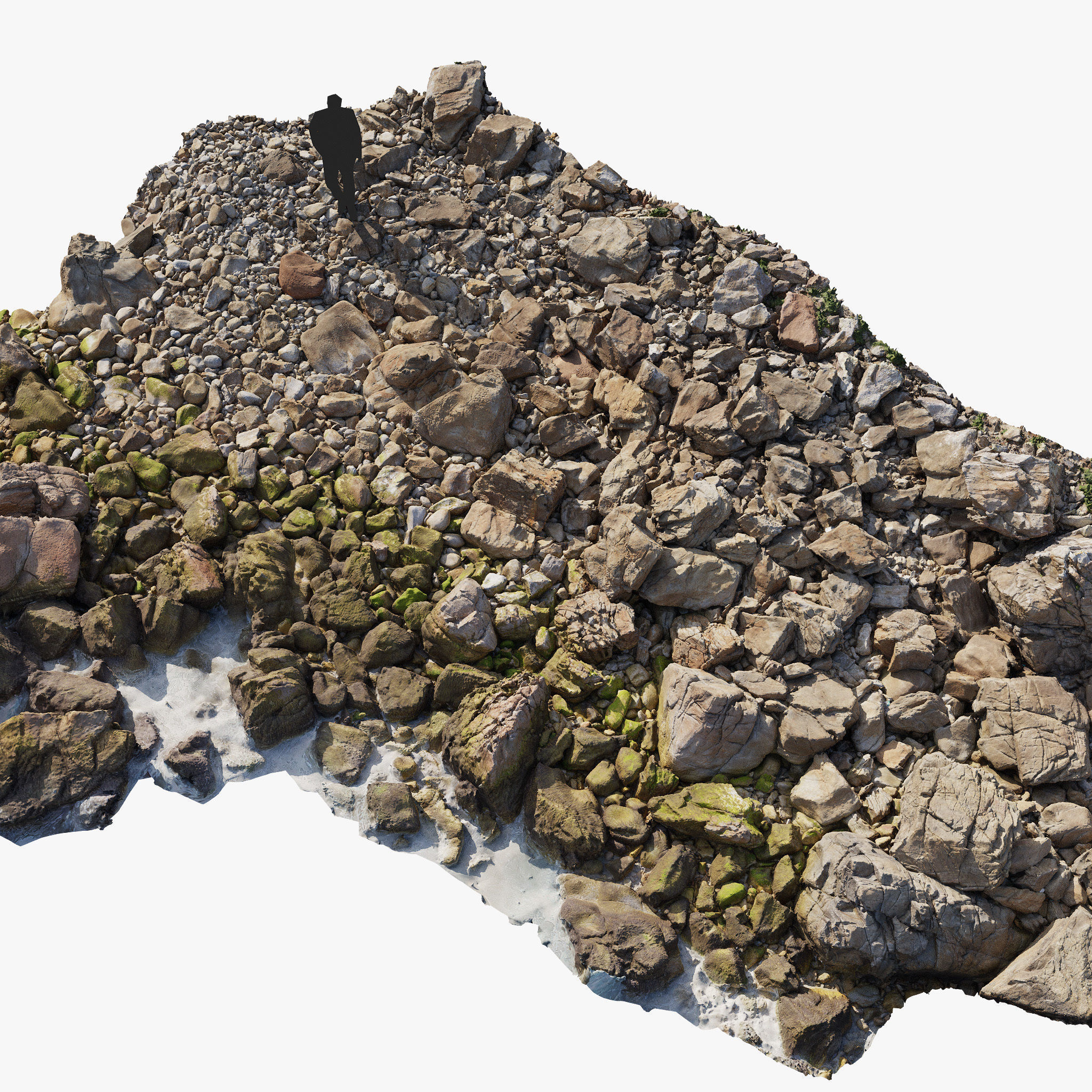 Rock Stone Beach Line PBR Scan Low-poly 3D model_14