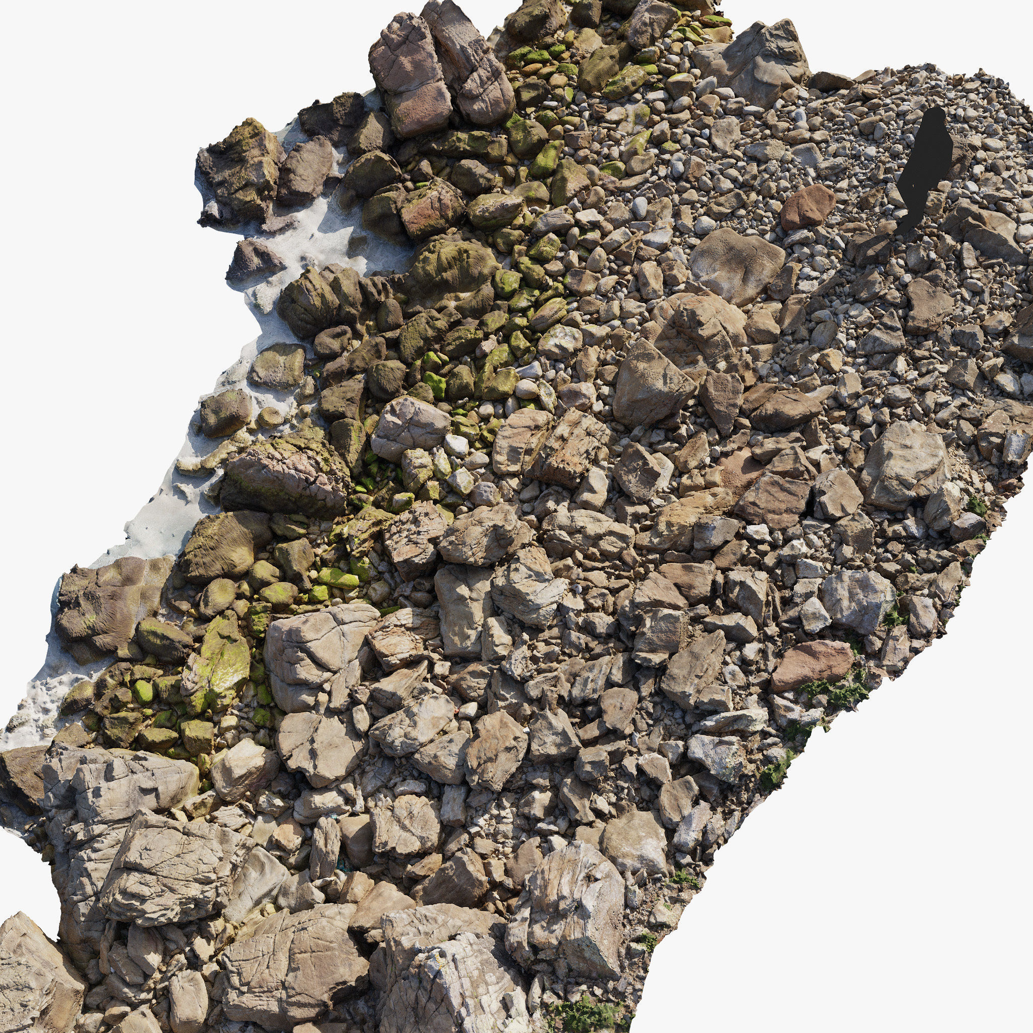 Rock Stone Beach Line PBR Scan Low-poly 3D model_6