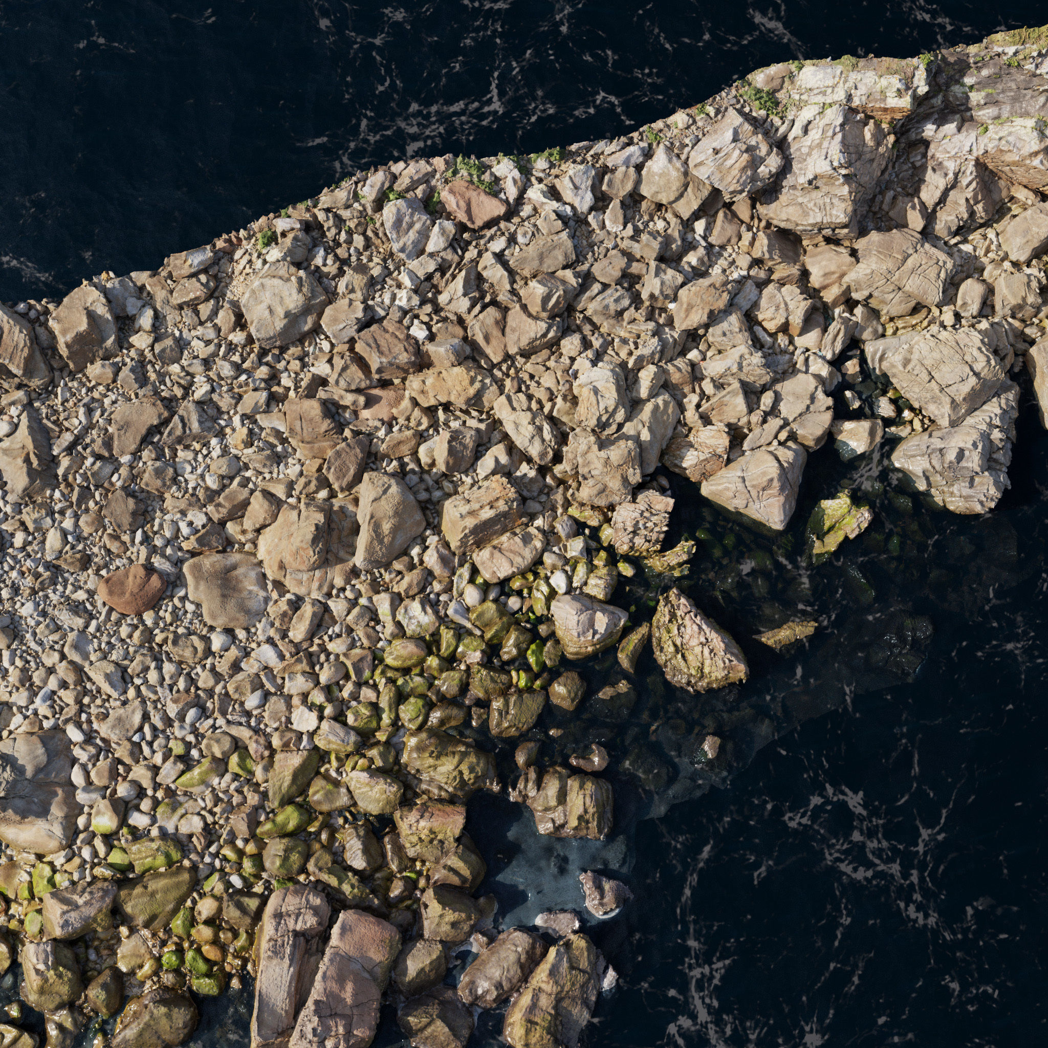 Rock Stone Beach Line PBR Scan Low-poly 3D model_13