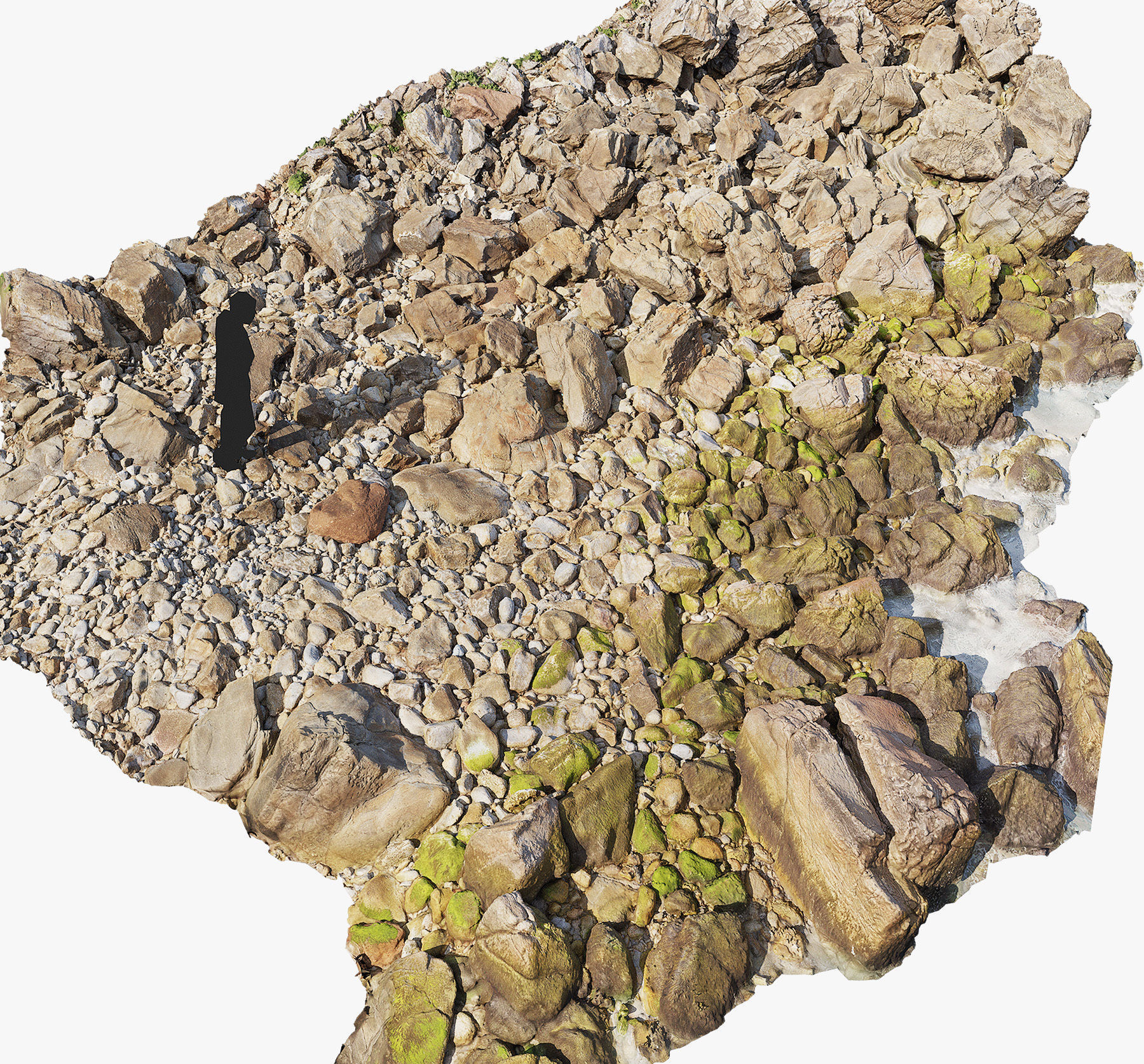 Rock Stone Beach Line PBR Scan Low-poly 3D model_2