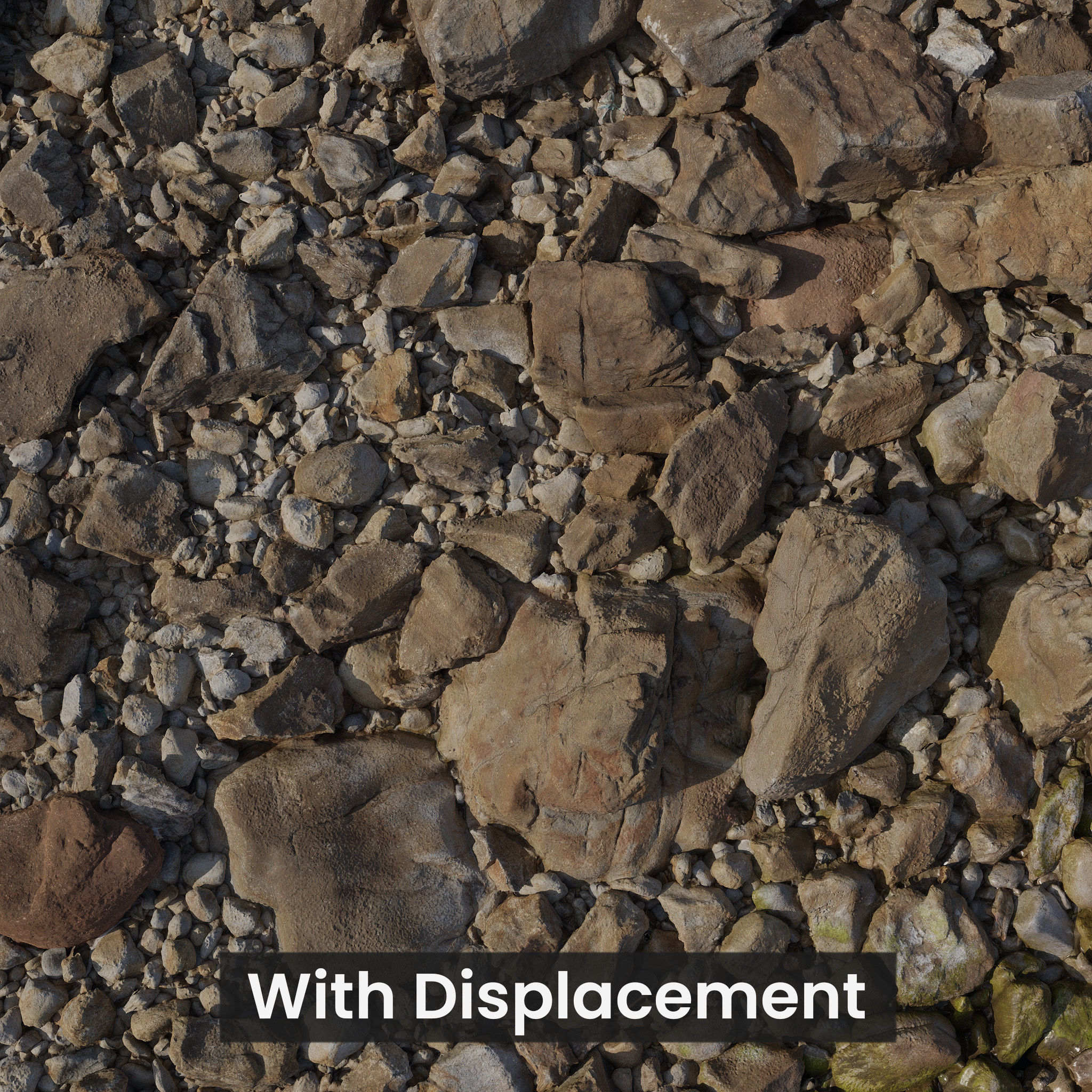 Rock Stone Beach Line PBR Scan Low-poly 3D model_10