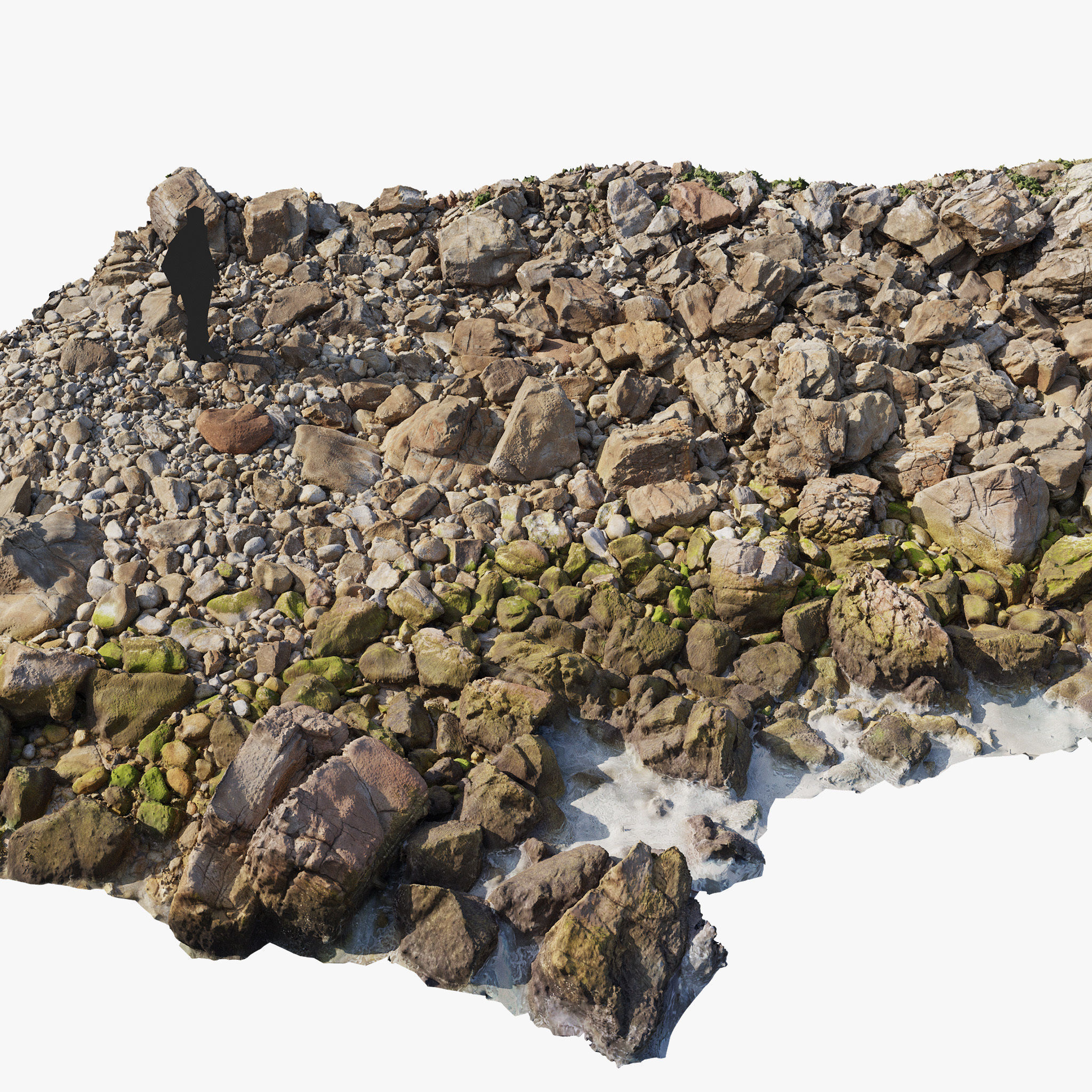 Rock Stone Beach Line PBR Scan Low-poly 3D model_5
