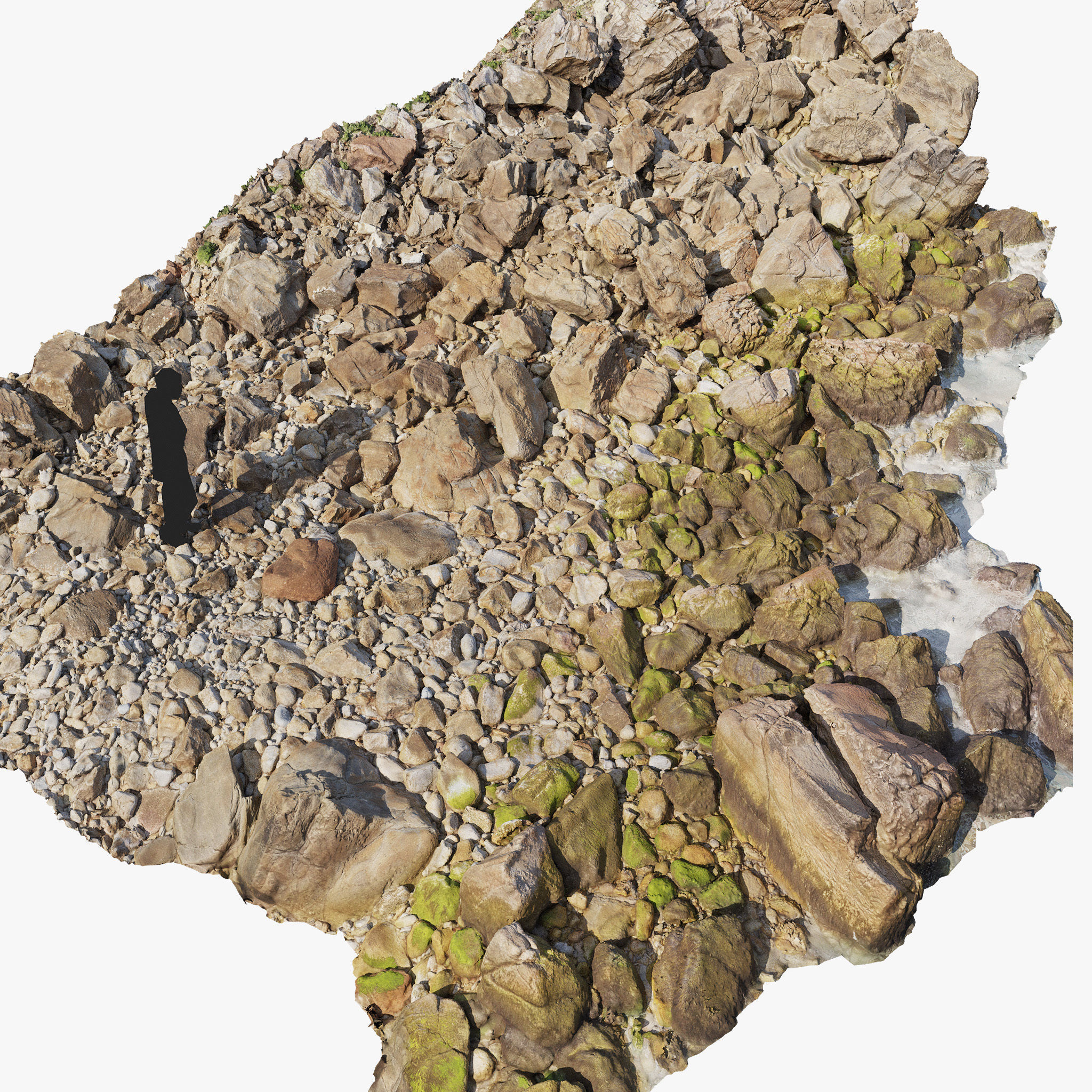 Rock Stone Beach Line PBR Scan Low-poly 3D model_11