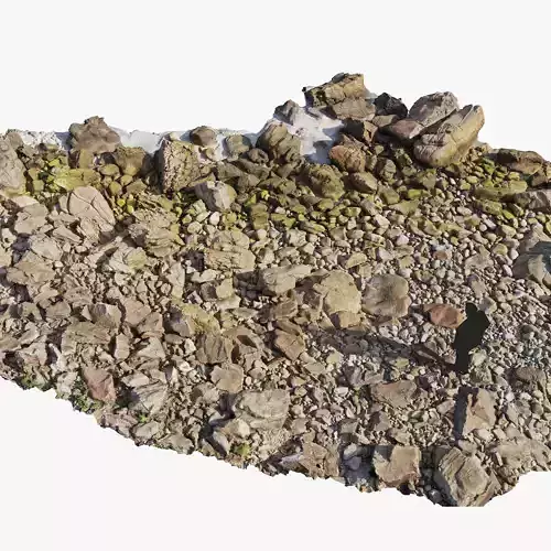 Rock Stone Beach Line PBR Scan Low-poly 3D model