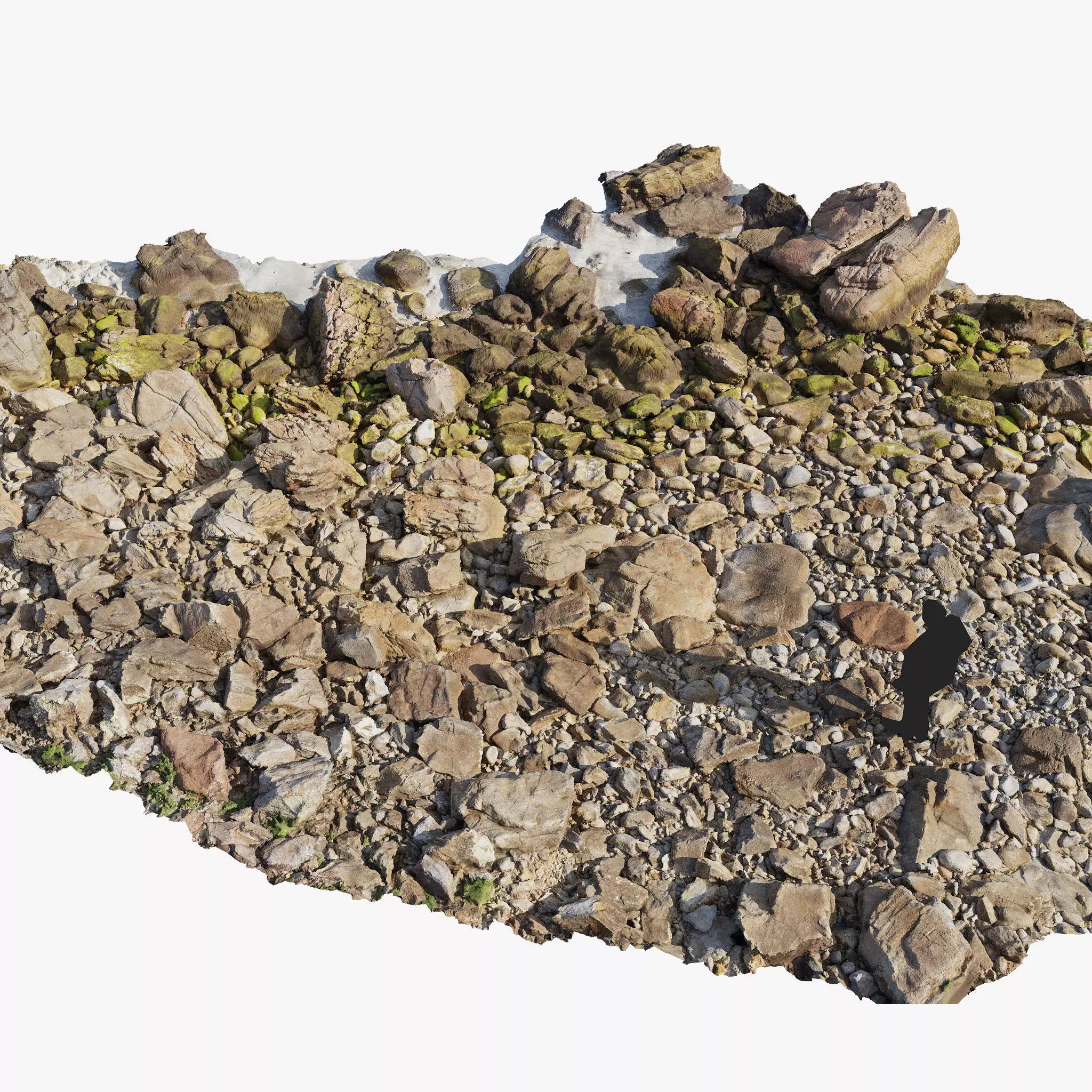 Rock Stone Beach Line PBR Scan Low-poly 3D model_0
