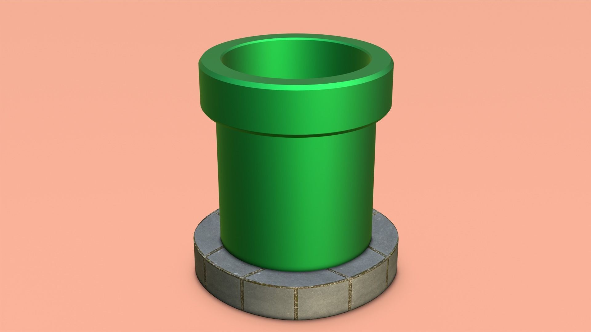 WARP PIPE Low-poly 3D model_1