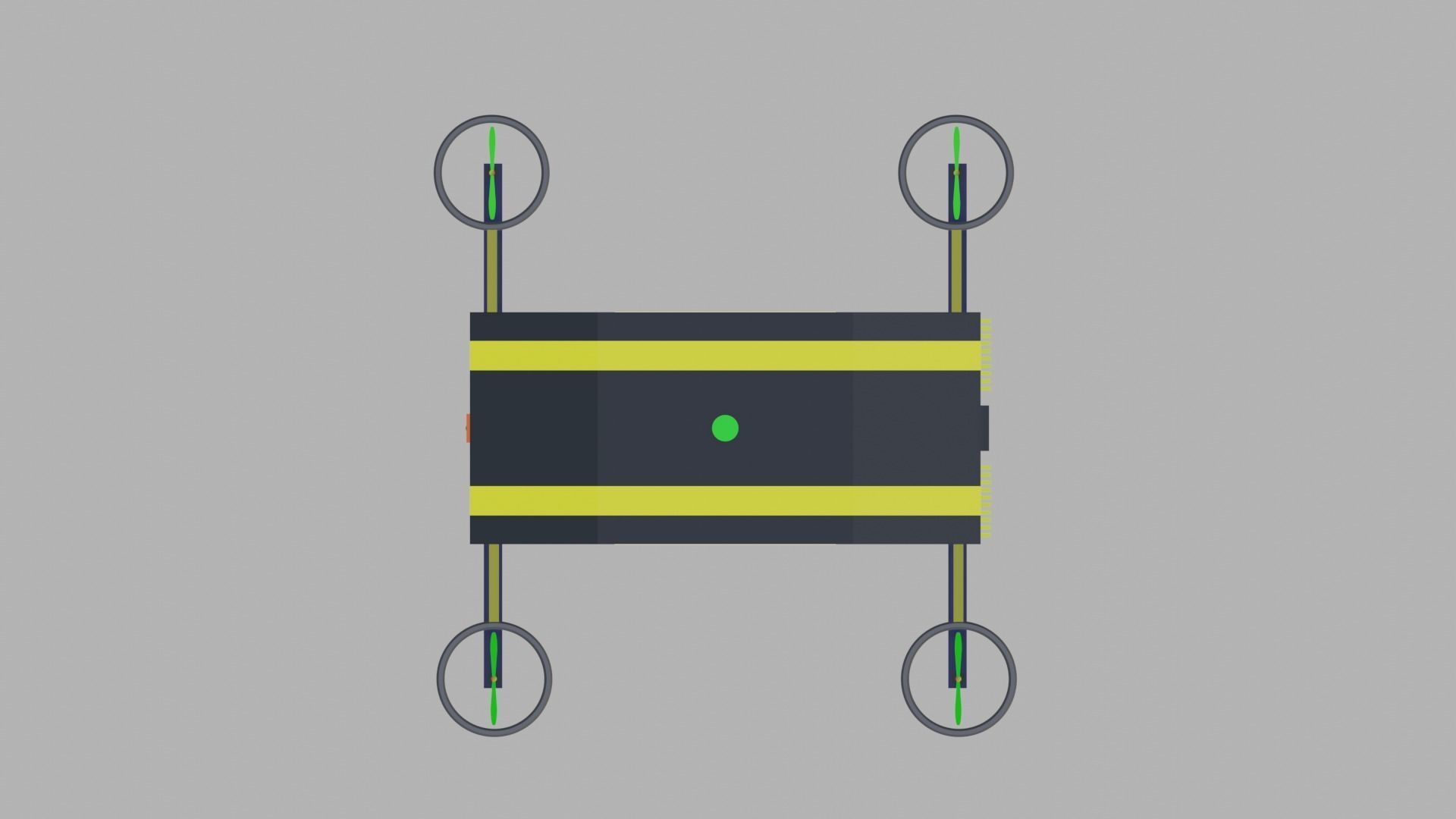 Dynamic Low Poly Sport Drone 3D model_5