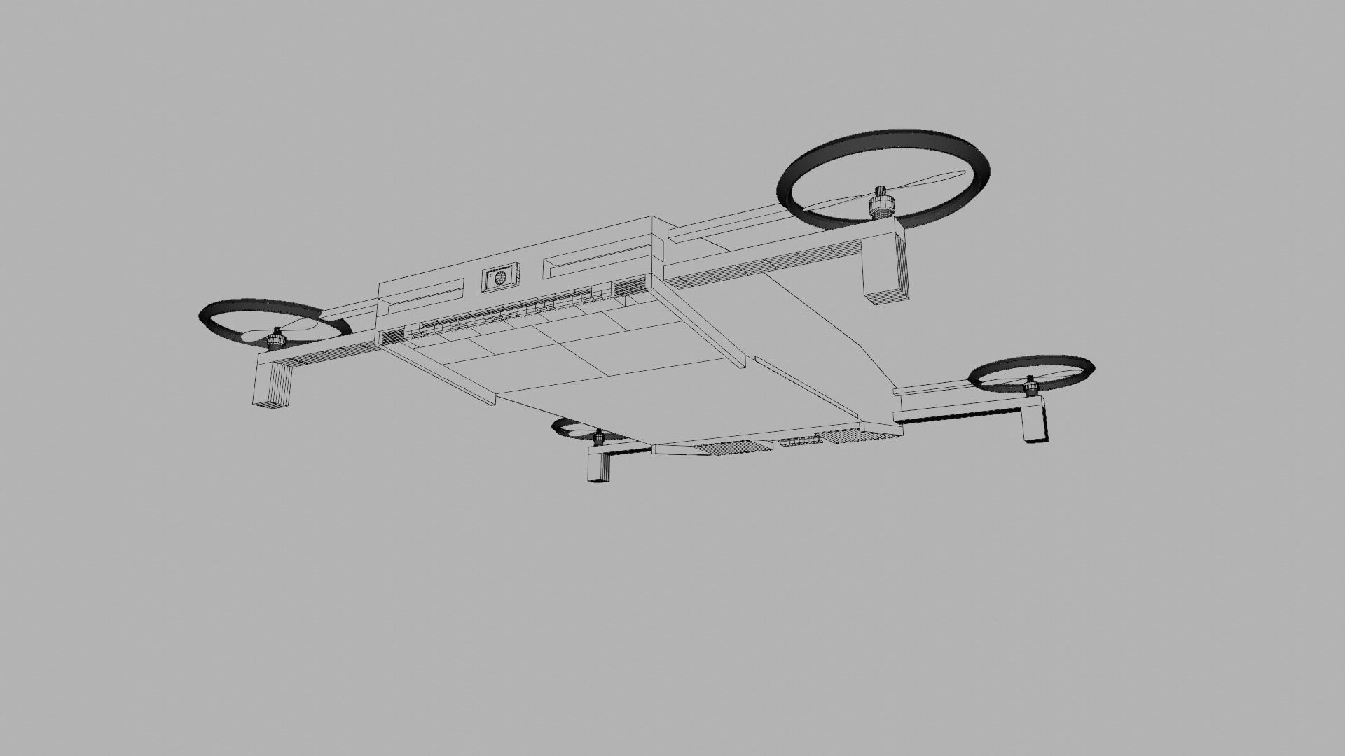 Dynamic Low Poly Sport Drone 3D model_15