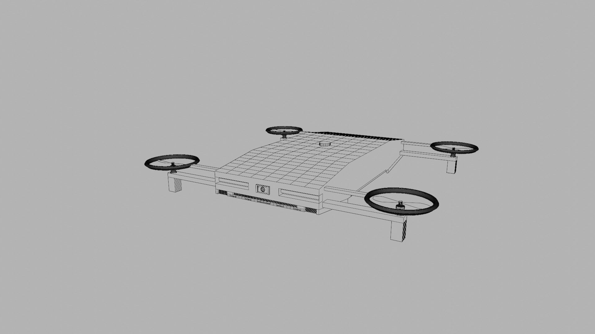 Dynamic Low Poly Sport Drone 3D model_8