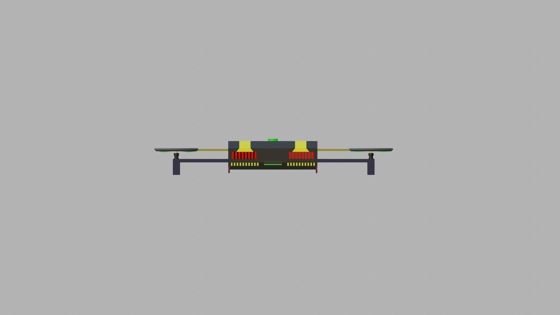 Dynamic Low Poly Sport Drone 3D model_3
