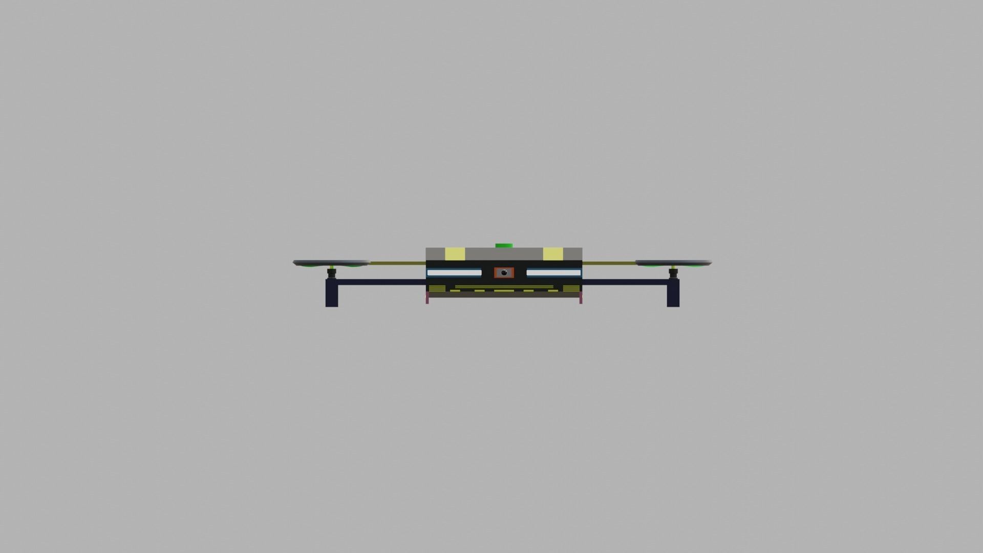 Dynamic Low Poly Sport Drone 3D model_1