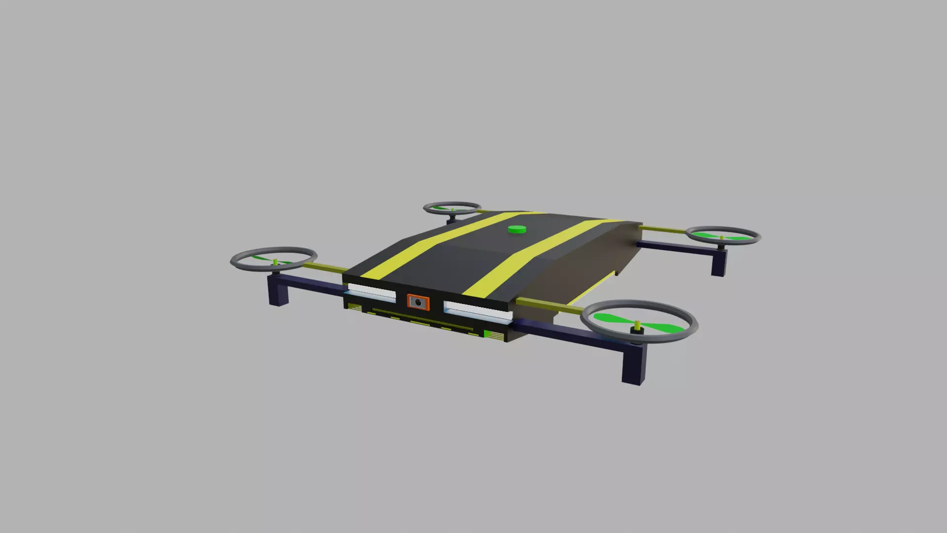 Dynamic Low Poly Sport Drone 3D model_0