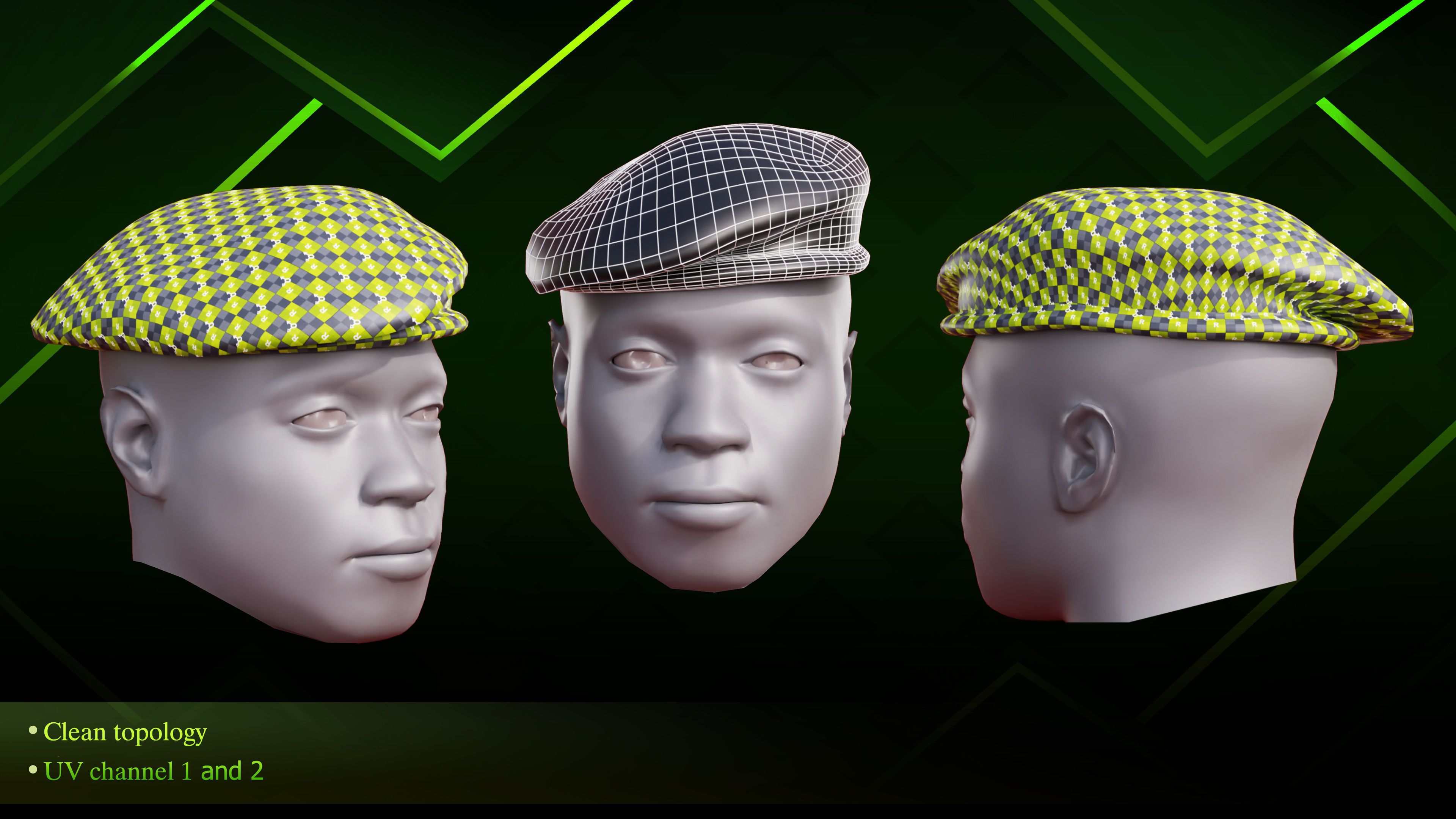 20 Hat diffrent Low-poly 3D model_6