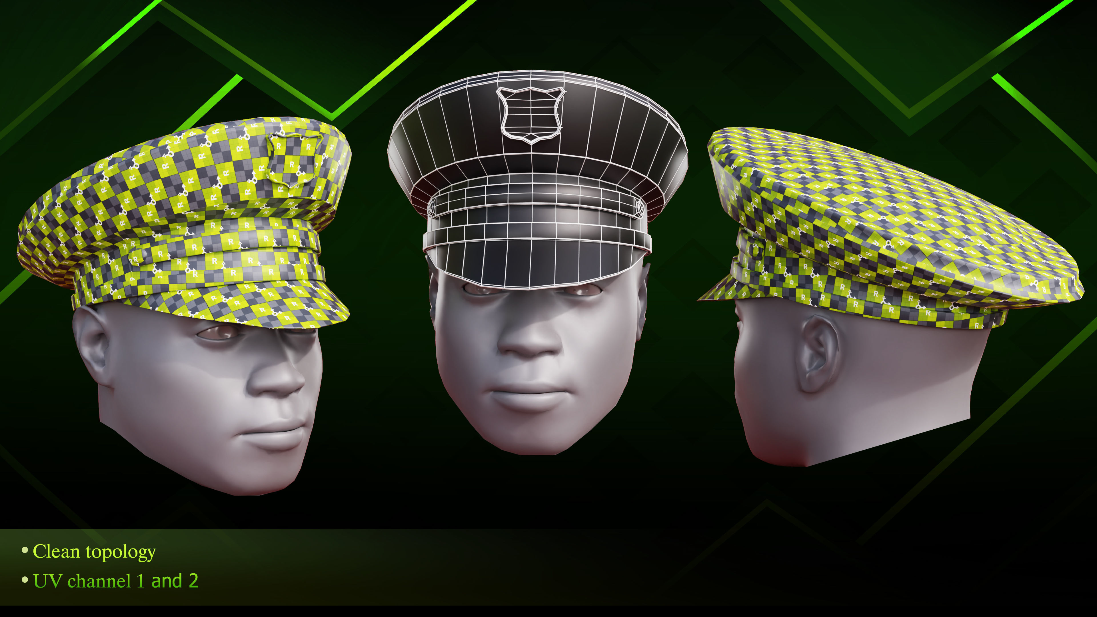 20 Hat diffrent Low-poly 3D model_7