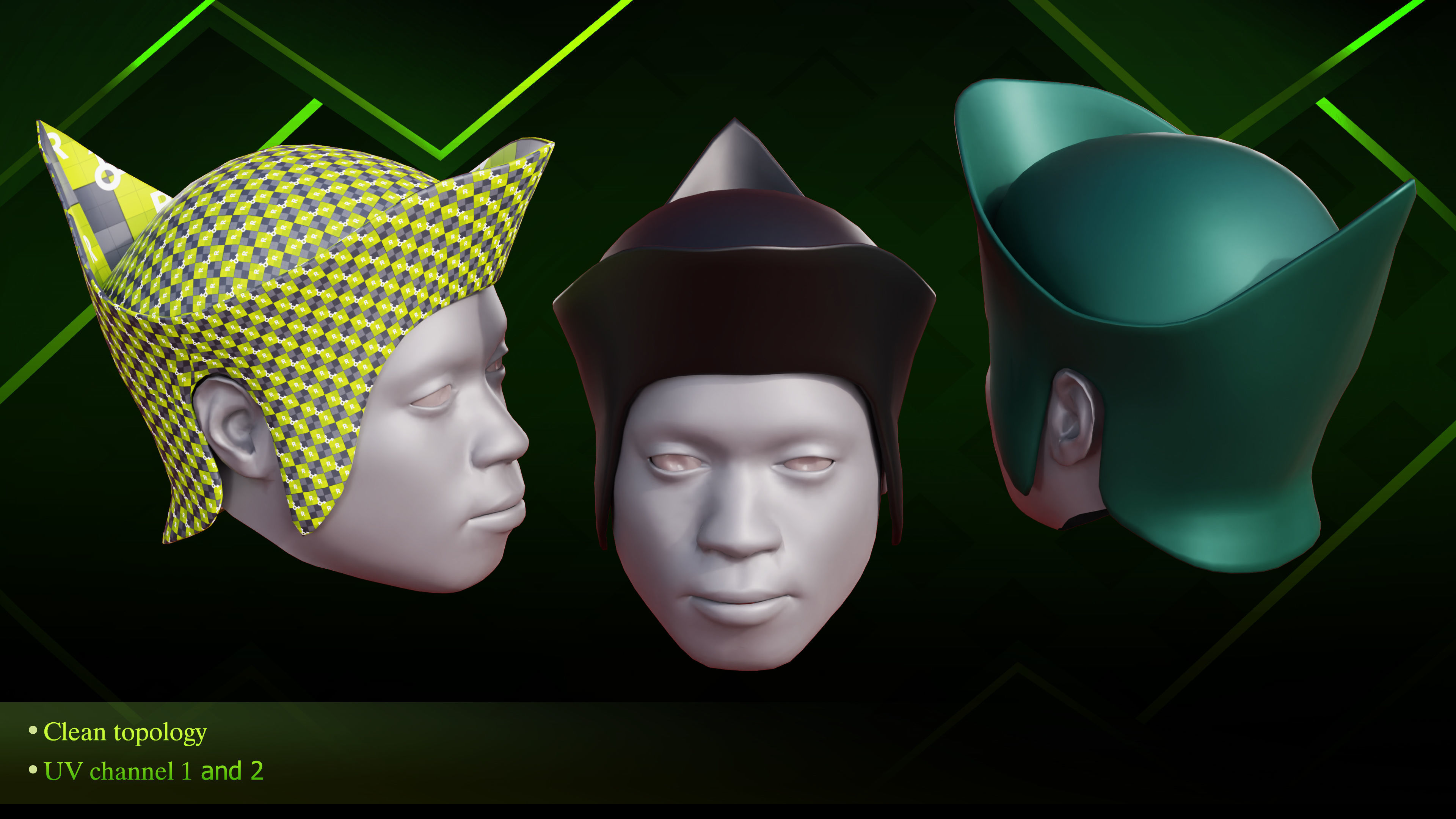 20 Hat diffrent Low-poly 3D model_14