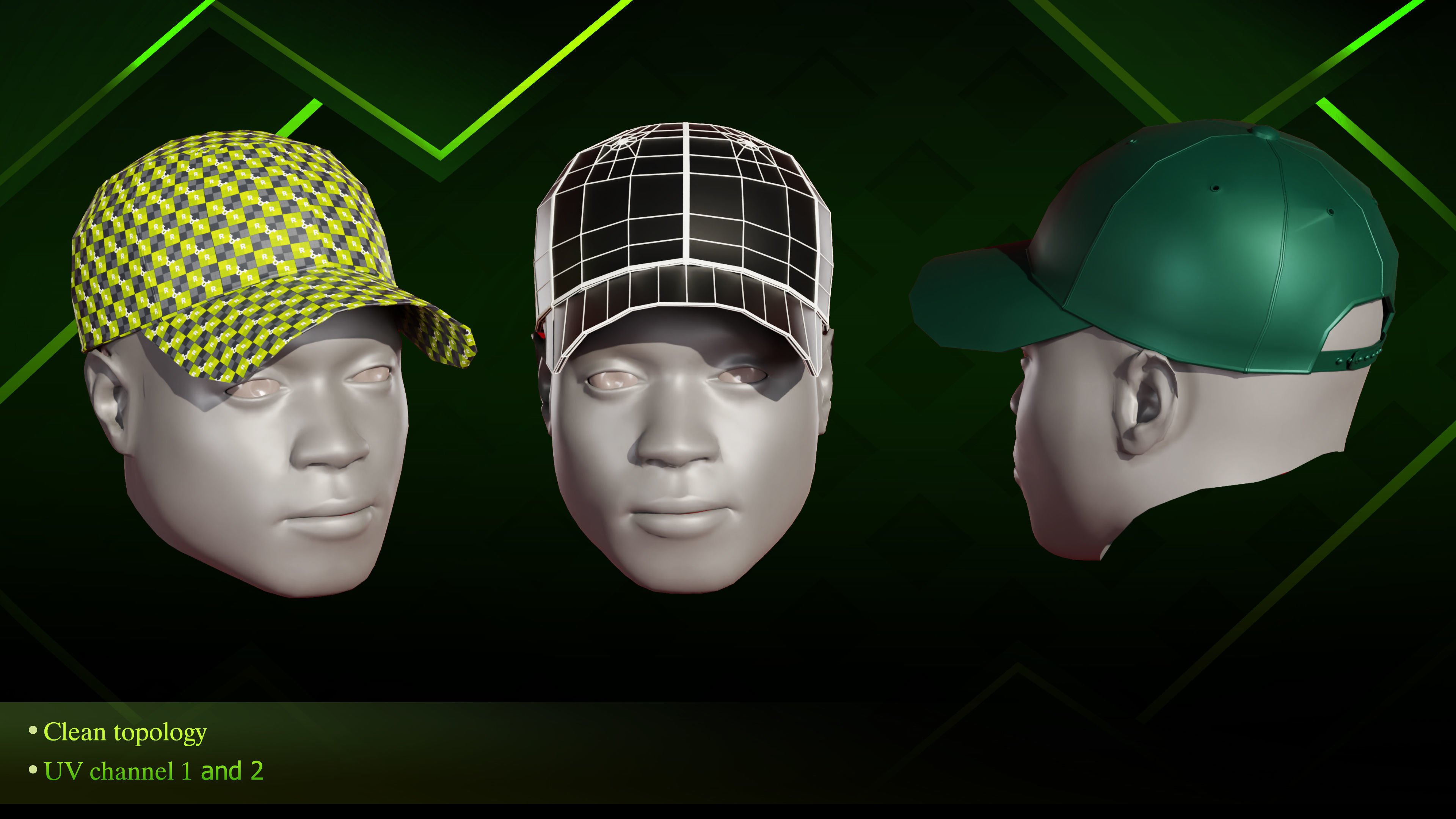 20 Hat diffrent Low-poly 3D model_16