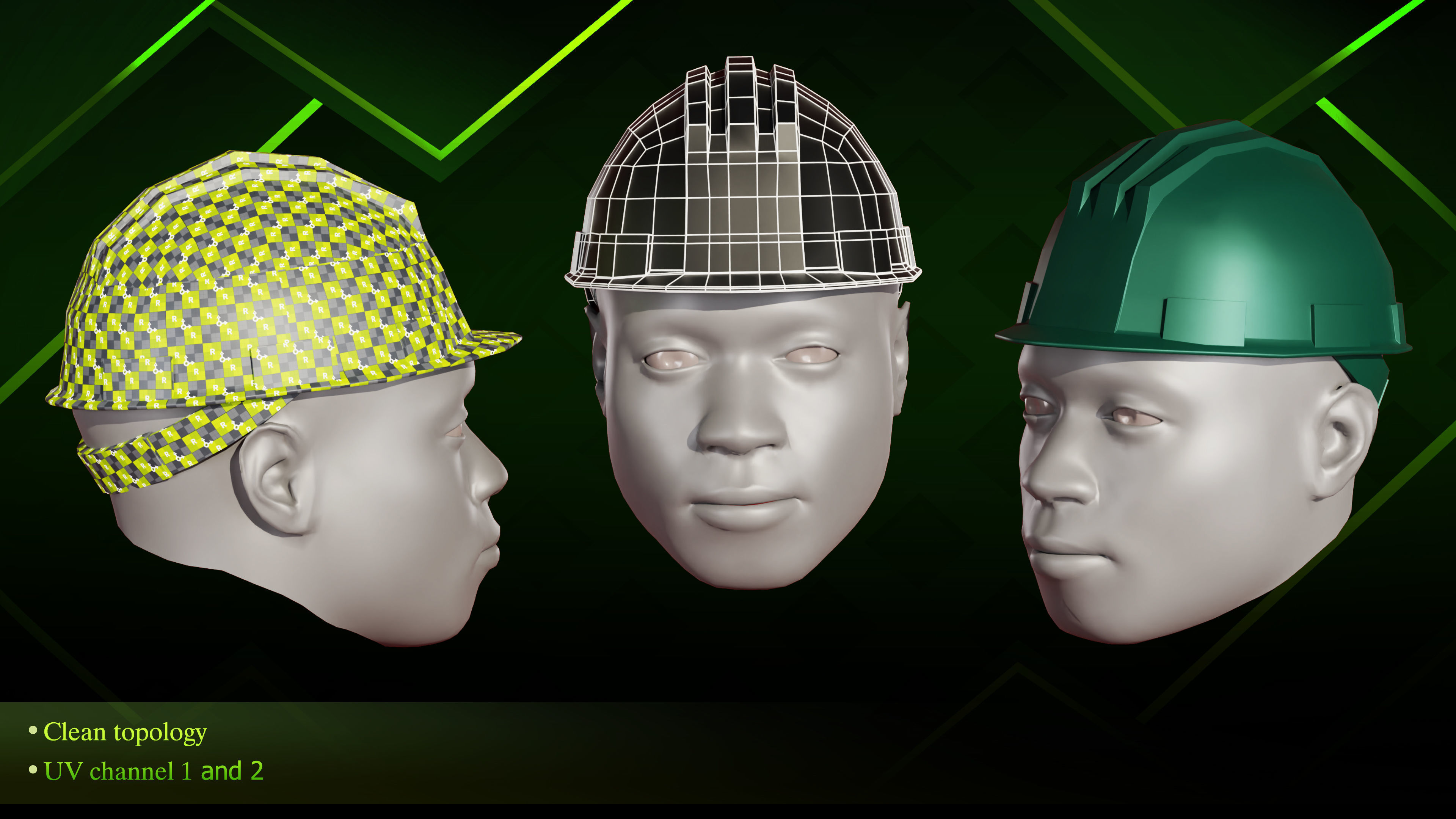 20 Hat diffrent Low-poly 3D model_19