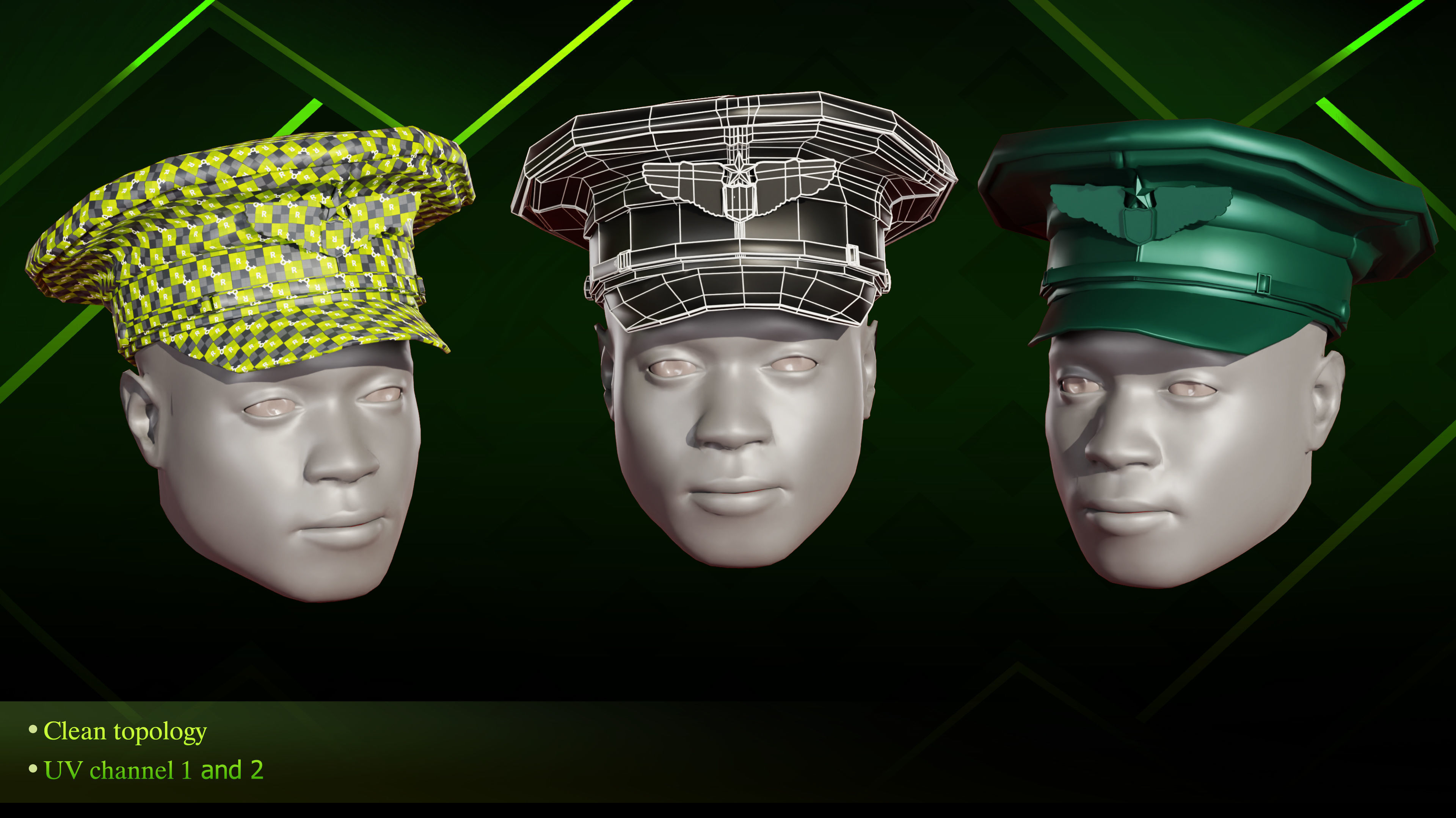20 Hat diffrent Low-poly 3D model_18