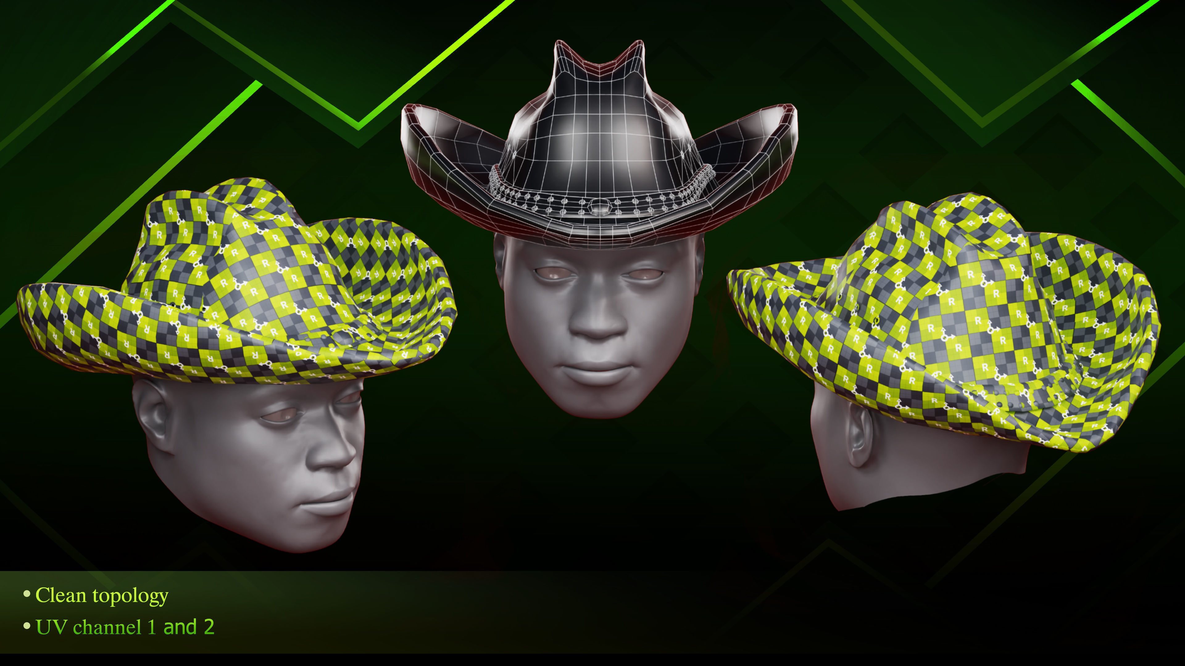 20 Hat diffrent Low-poly 3D model_8