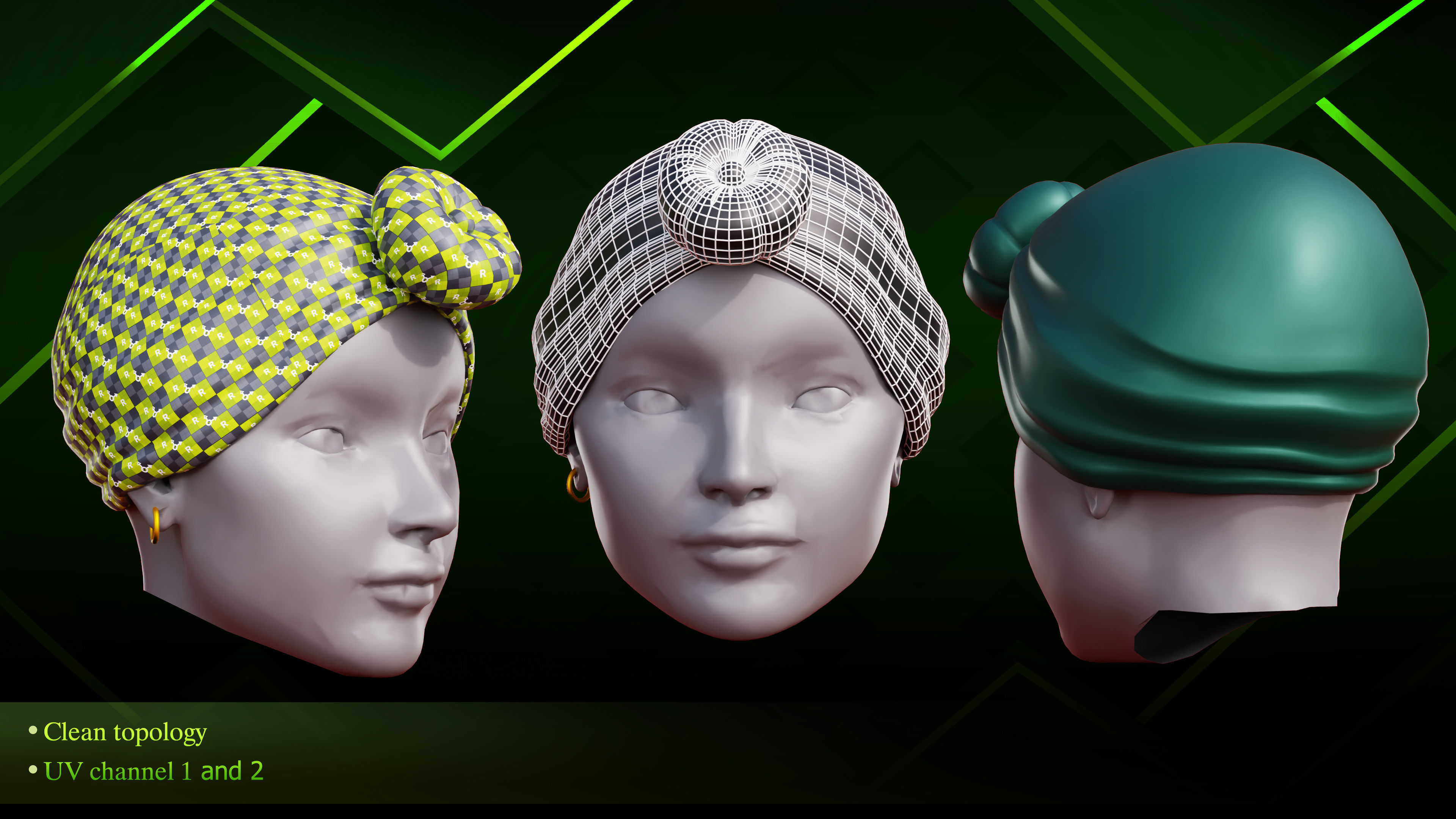 20 Hat diffrent Low-poly 3D model_11