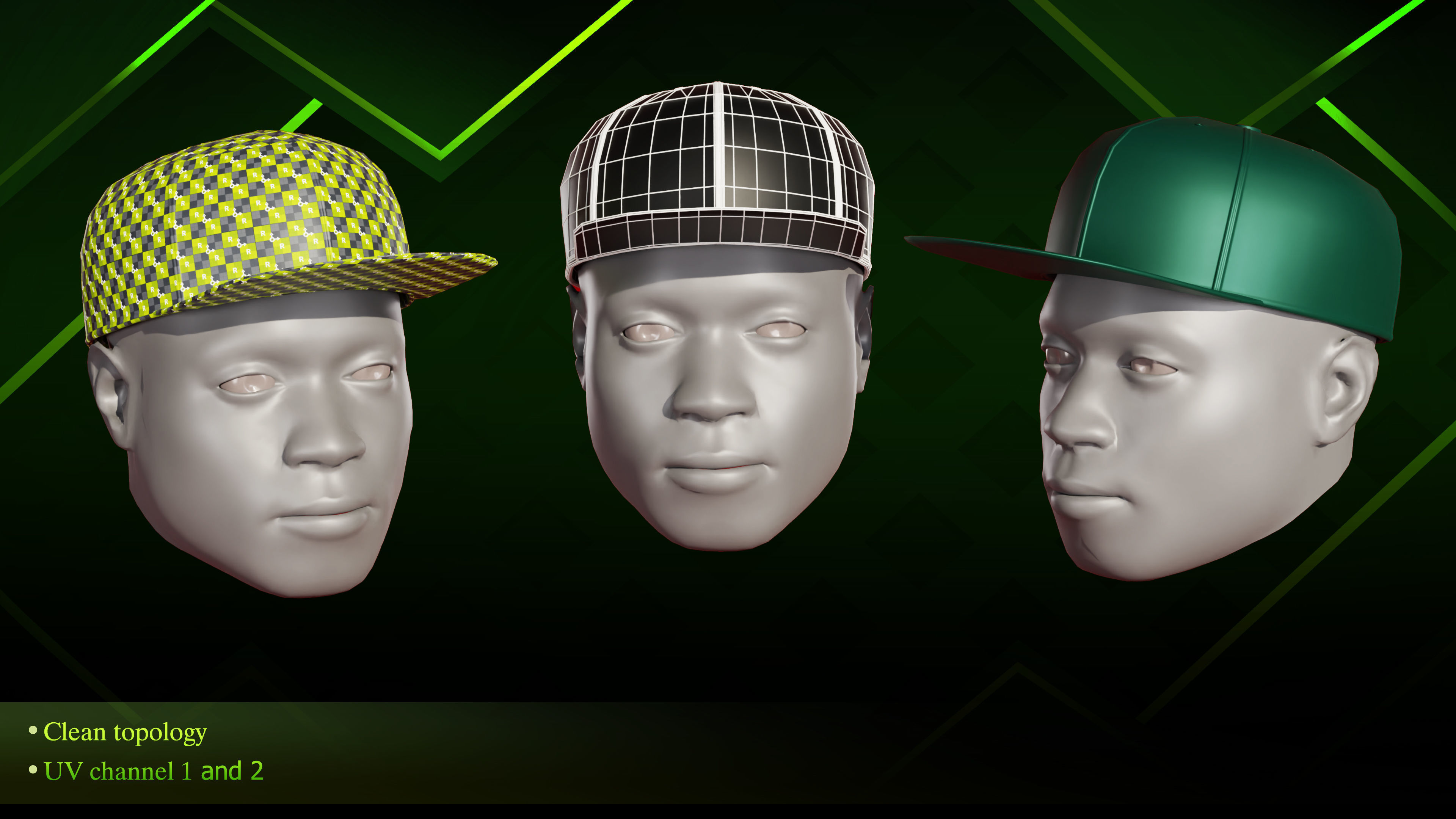 20 Hat diffrent Low-poly 3D model_17