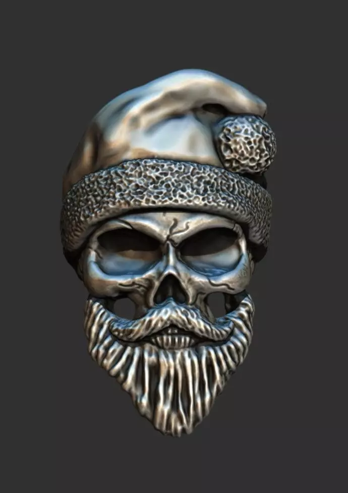 ring biker santa claus beard 3D printable model 3D print model