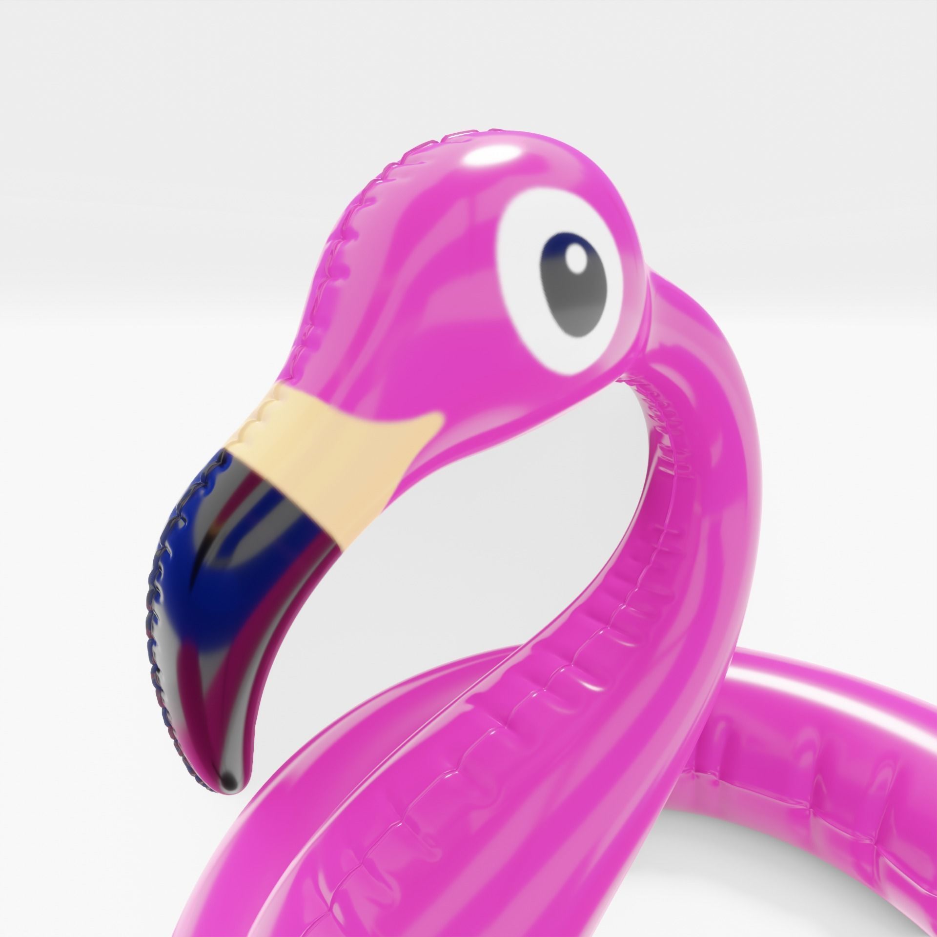 Inflatable Pink Flamingo Swimming Pool Waterpark Toy 3D model_1