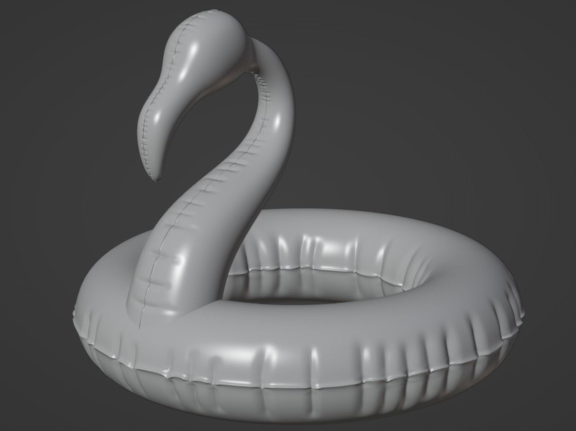 Inflatable Pink Flamingo Swimming Pool Waterpark Toy 3D model_5