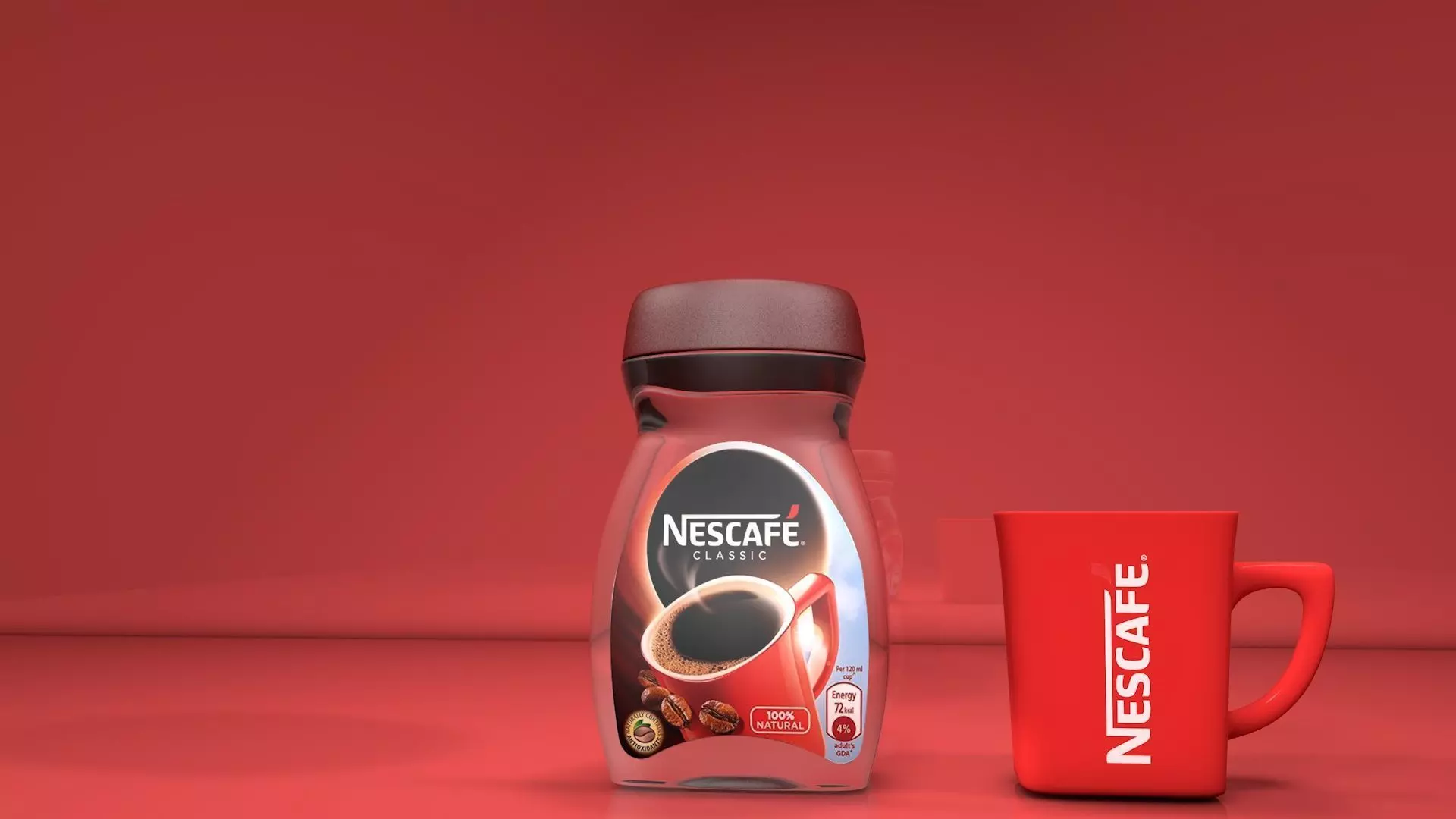 nescafe jar with cup Free 3D model