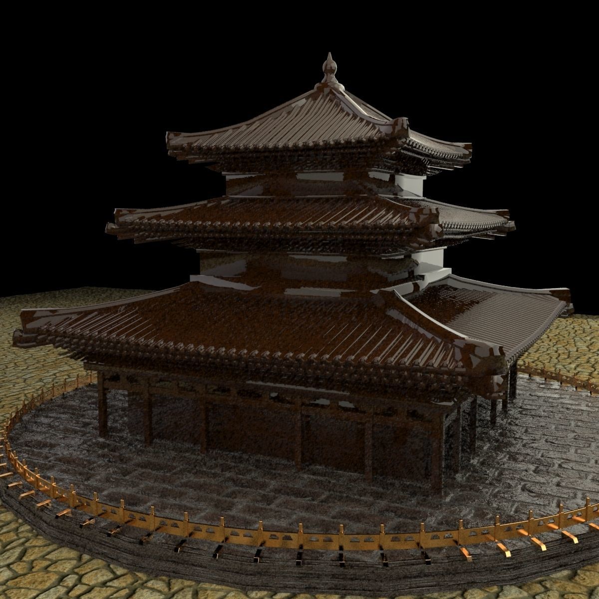 Chinese ancient house 3D model_5