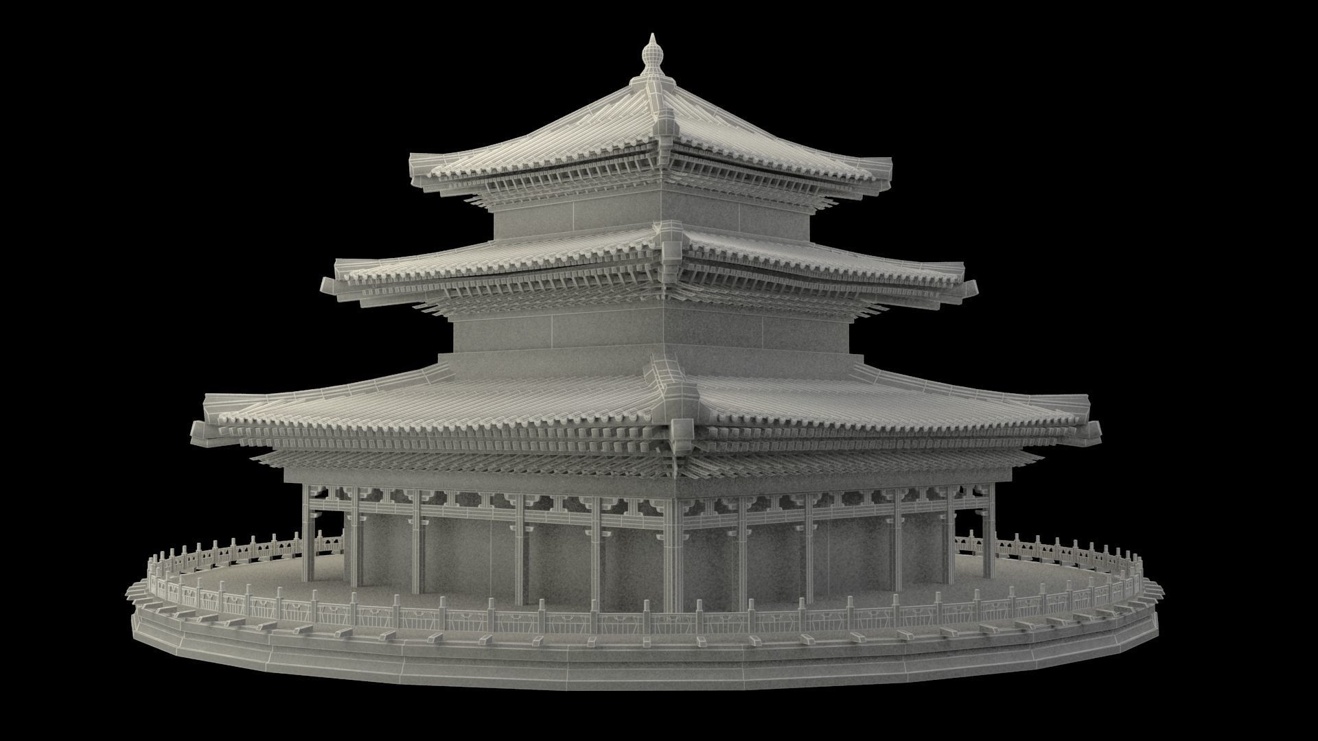 Chinese ancient house 3D model_6