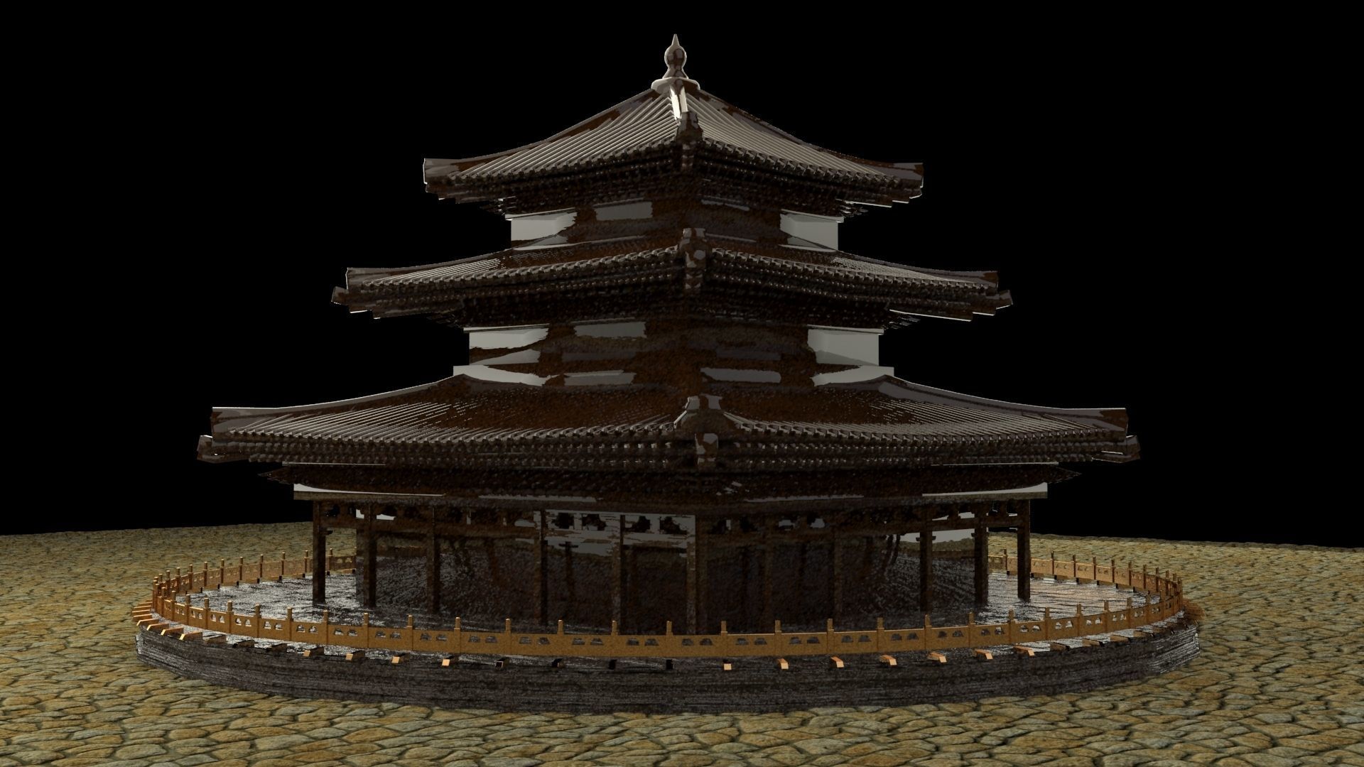 Chinese ancient house 3D model_4