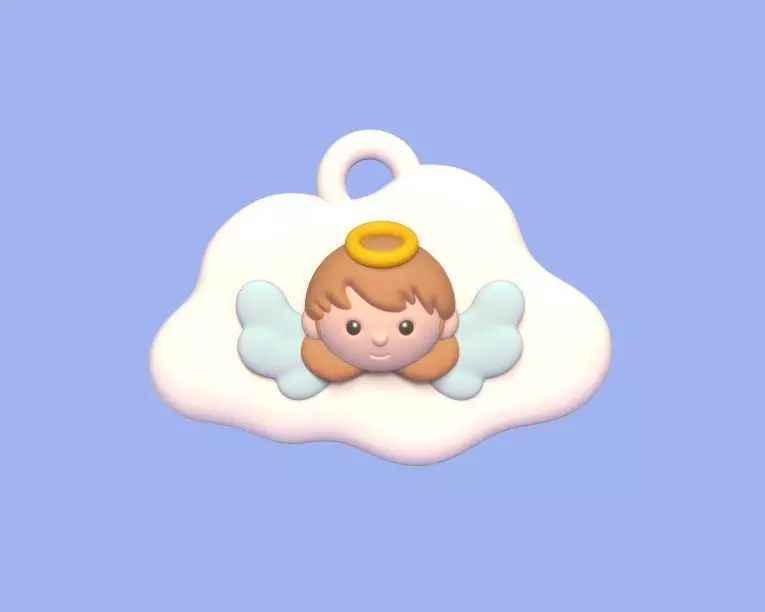 Angel Cloud Ornament 3D print model_0