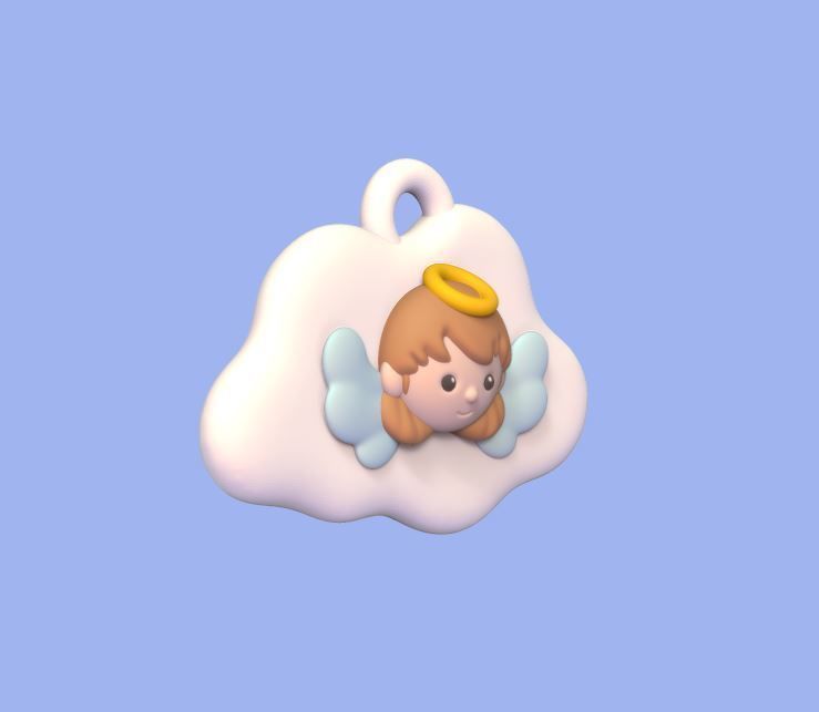 Angel Cloud Ornament 3D print model_1