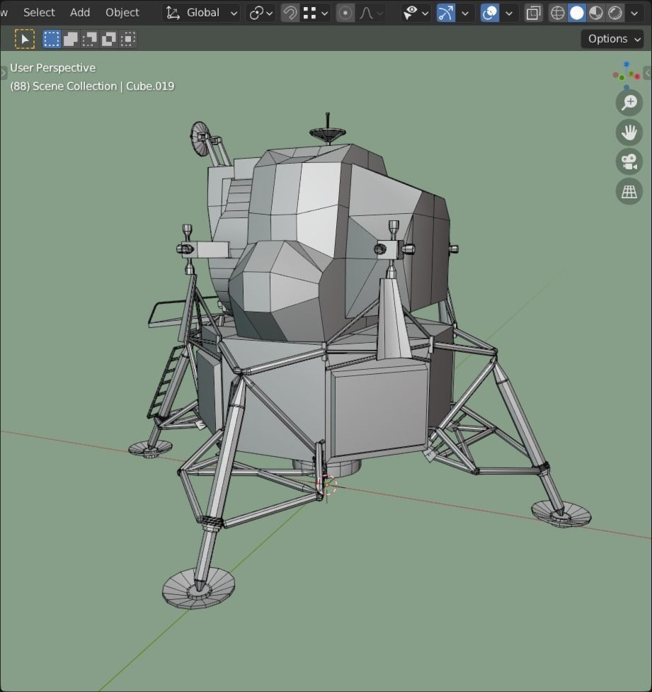 Moon Lander Low-poly 3D model_5