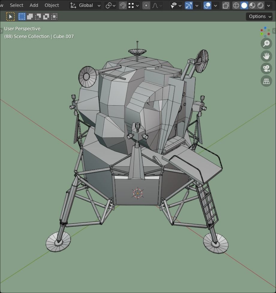 Moon Lander Low-poly 3D model_7
