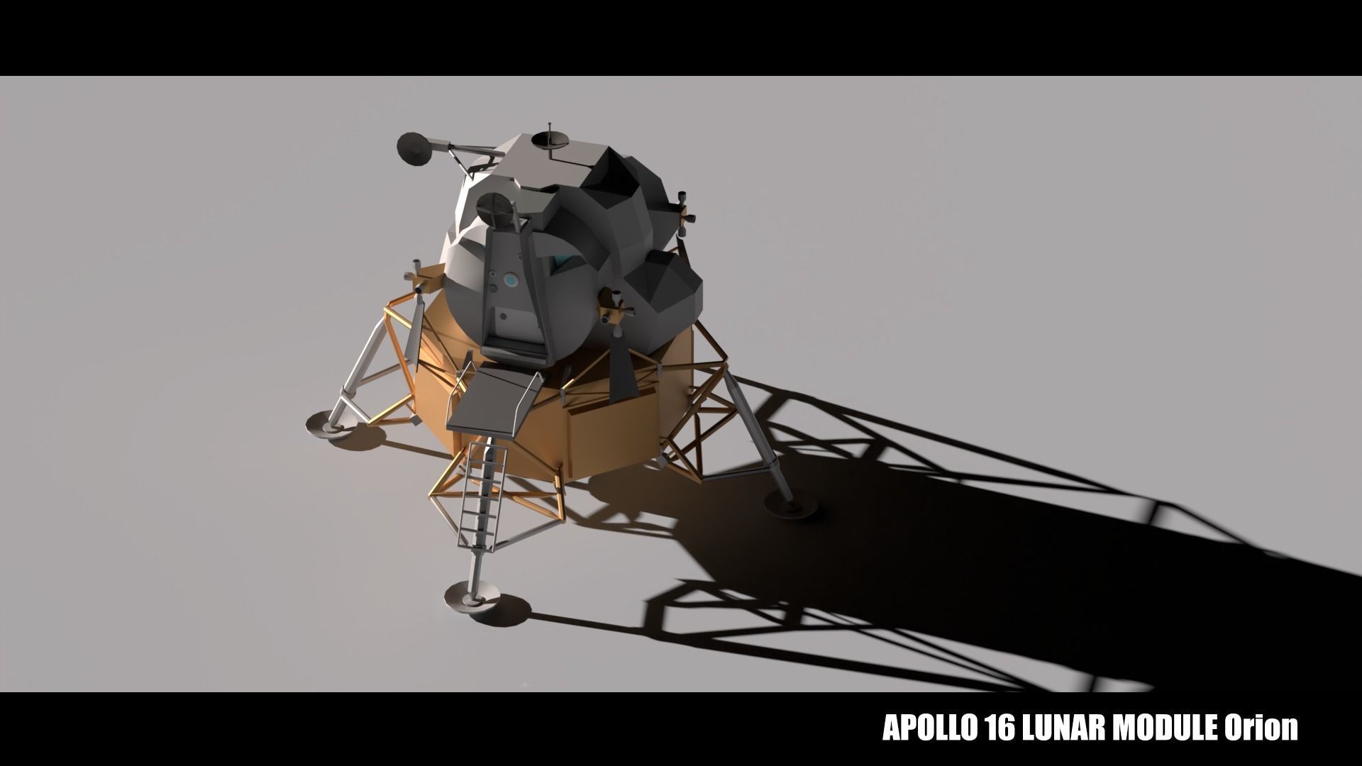 Moon Lander Low-poly 3D model_1