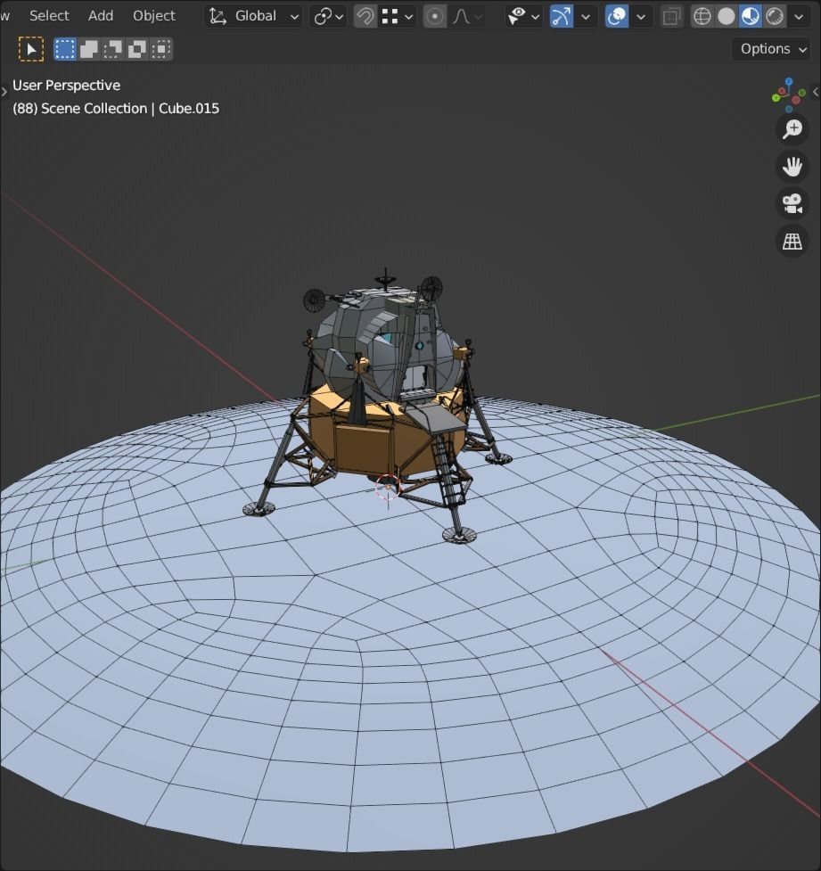 Moon Lander Low-poly 3D model_2