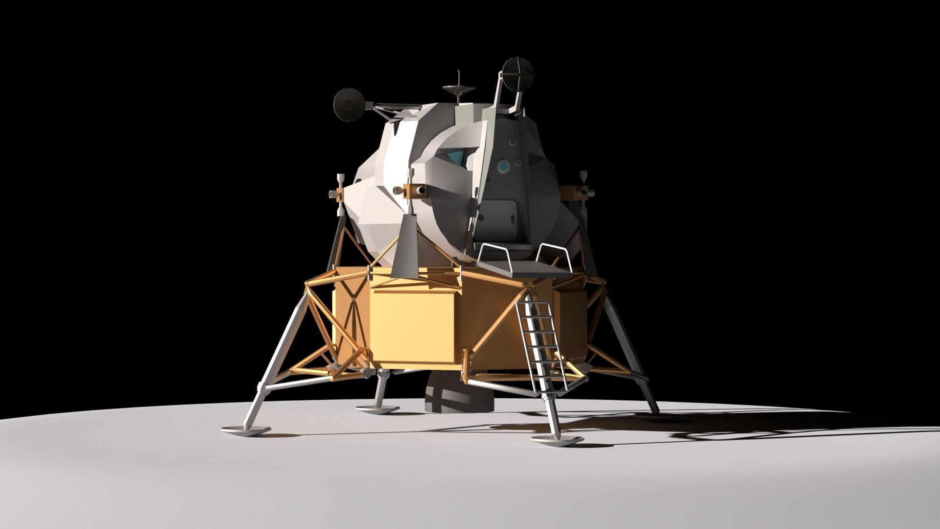 Moon Lander Low-poly 3D model_12