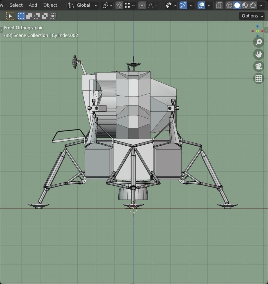 Moon Lander Low-poly 3D model_10