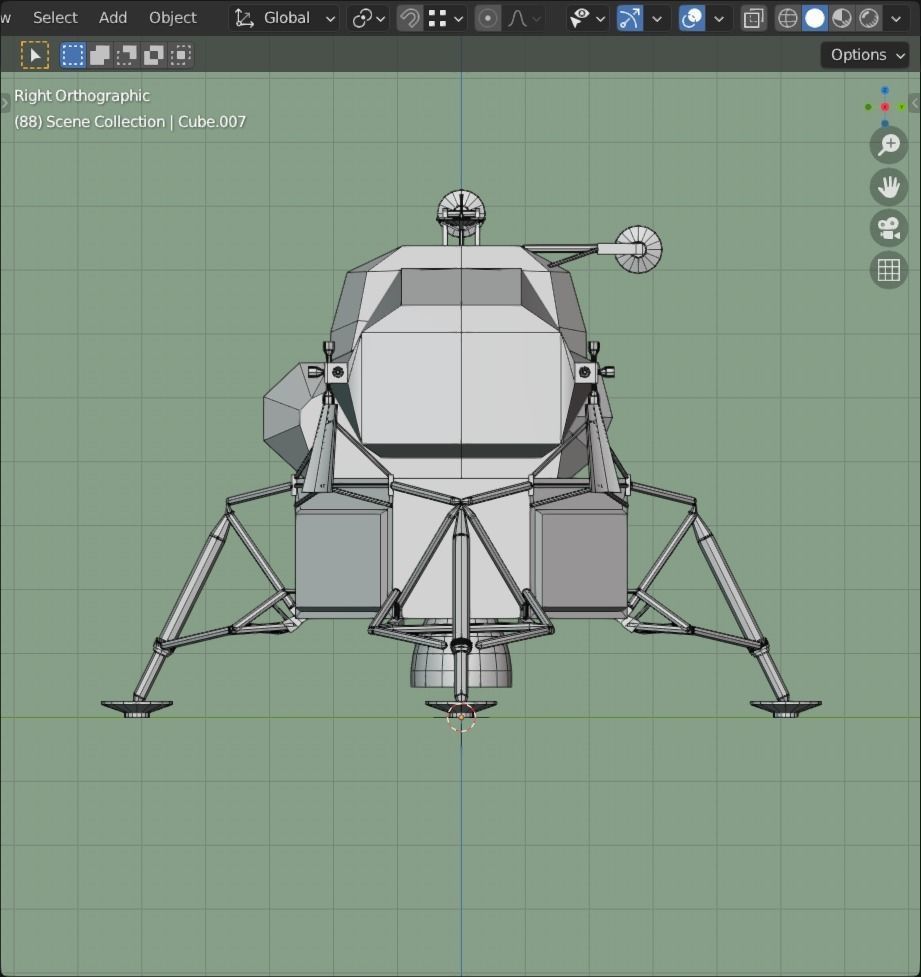 Moon Lander Low-poly 3D model_9